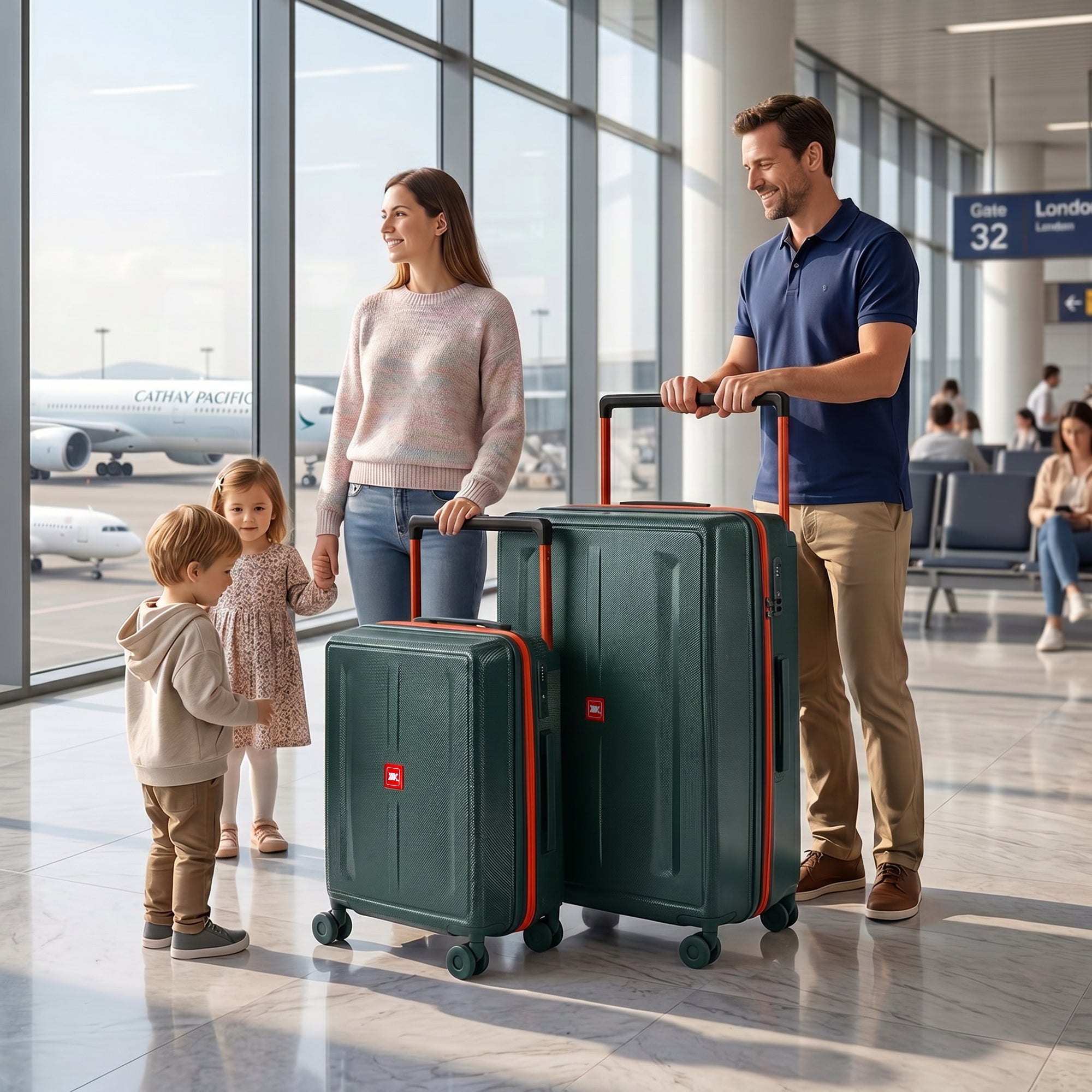 New York XPress LP-13803,3-Piece PC Hardshell Luggage, Expandable 20%, Spinner Wheels, TSA Lock, Wide Handle(20in/26in30in)