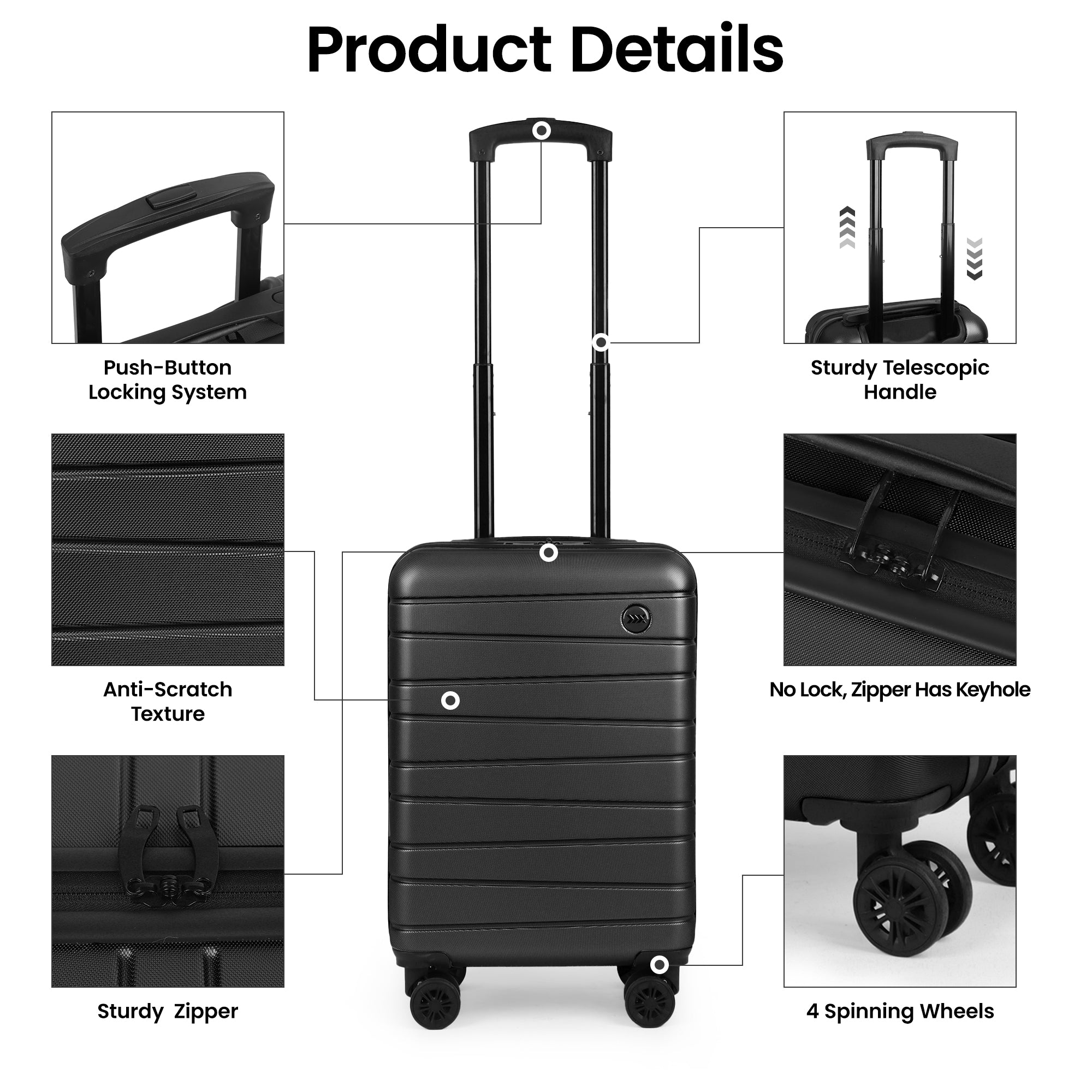 New York XPress 2538 2-PC (16/30in) ABS Hardshell Spinner, No LOCK (Keyhole), Scratch-Resistant, Lightweight Durable for Men/Women