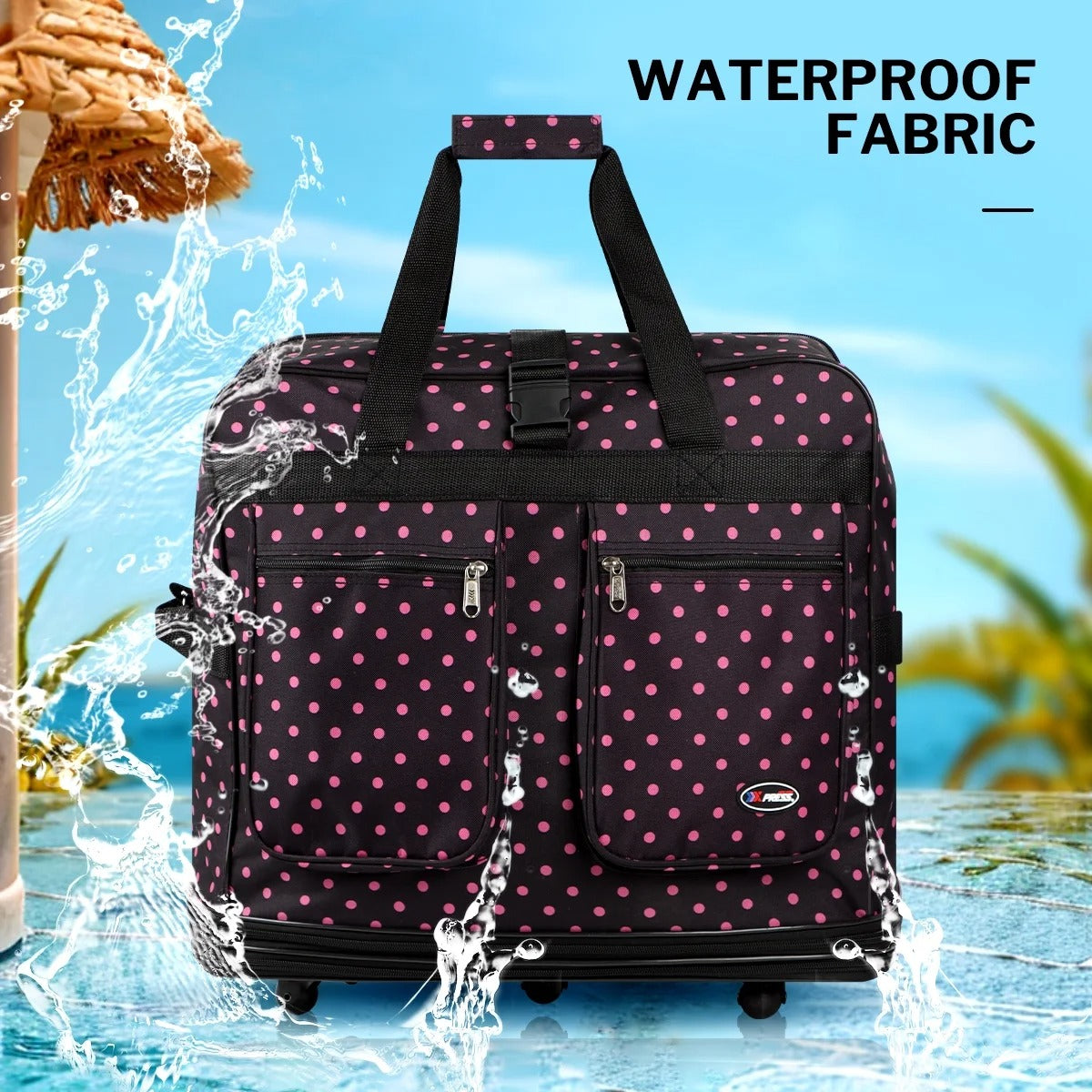 New York XPress 3 Layer Expandable Suitcase Bag Foldable Wheeled Duffel Bag with Wheels & Handles,Waterpoof Large Travel Duffel Bag for Trip Moving Storage