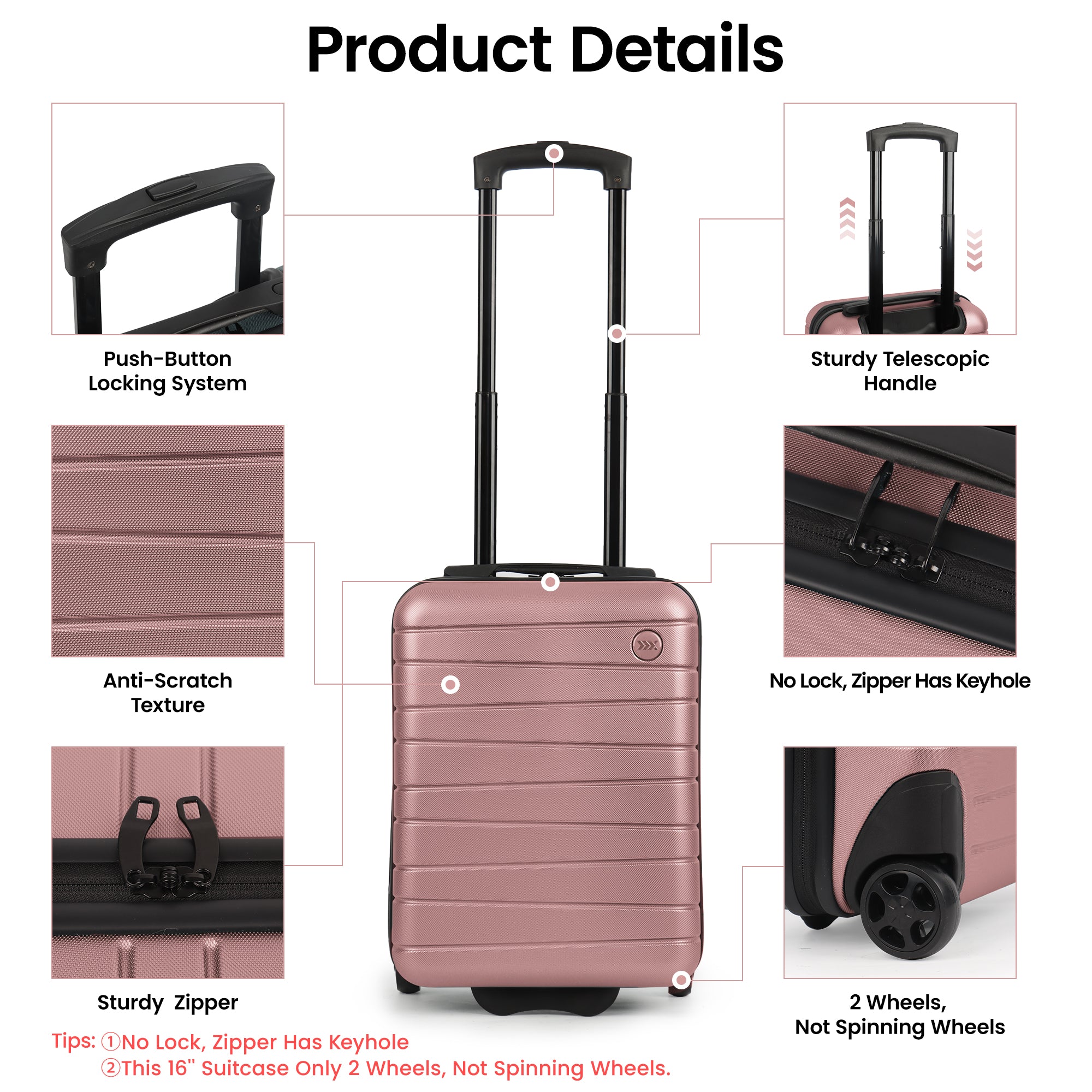 New York XPress 2538 2-PC (16/30in) ABS Hardshell Spinner, No LOCK (Keyhole), Scratch-Resistant, Lightweight Durable for Men/Women