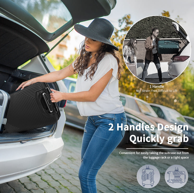 NEW YORK XPRESS WD-588-20" Hardside Carry-On Luggage for Airplane,Hardshell Suitcase with 8 Spinner Wheels