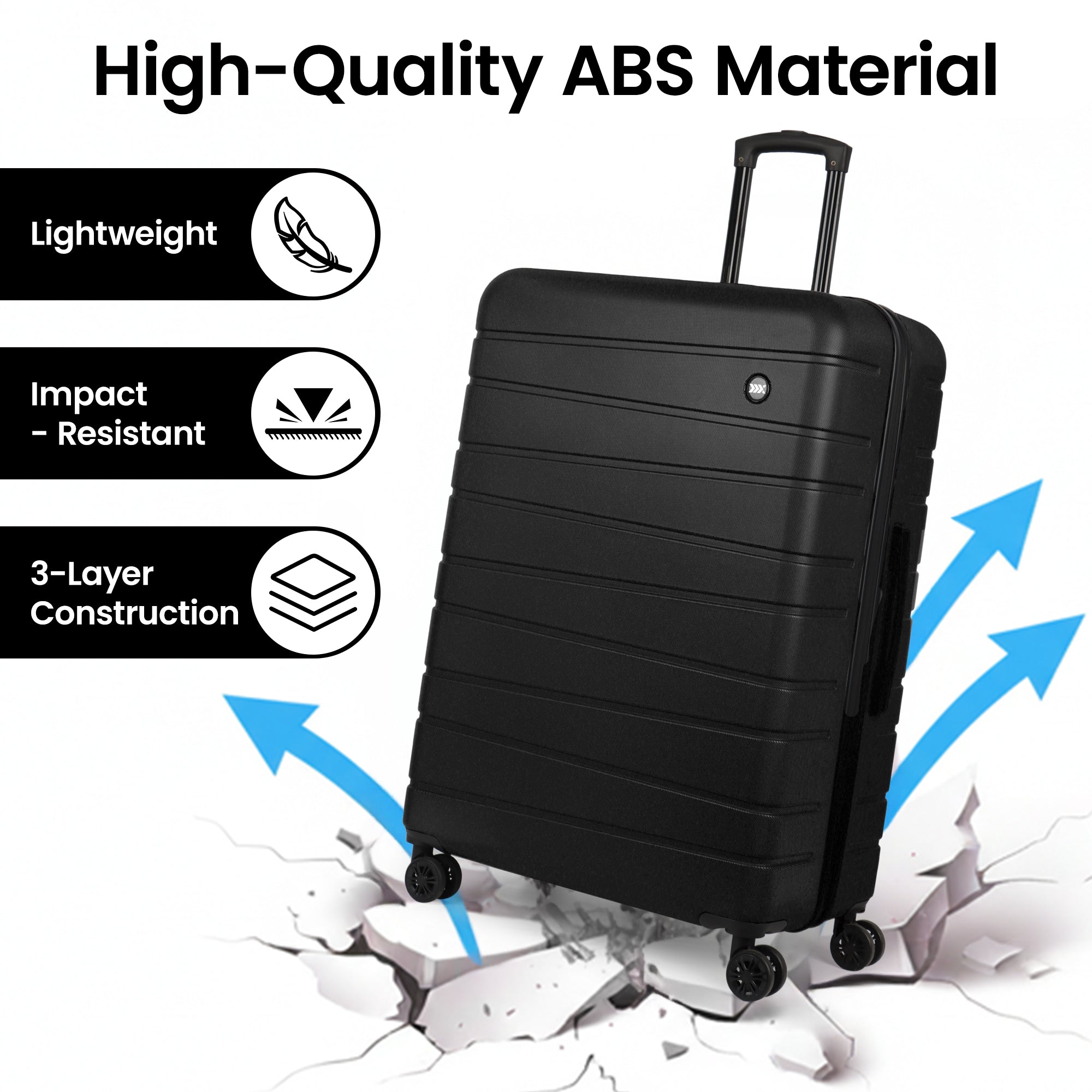 New York XPress 2538 2-PC (16/30in) ABS Hardshell Spinner, No LOCK (Keyhole), Scratch-Resistant, Lightweight Durable for Men/Women