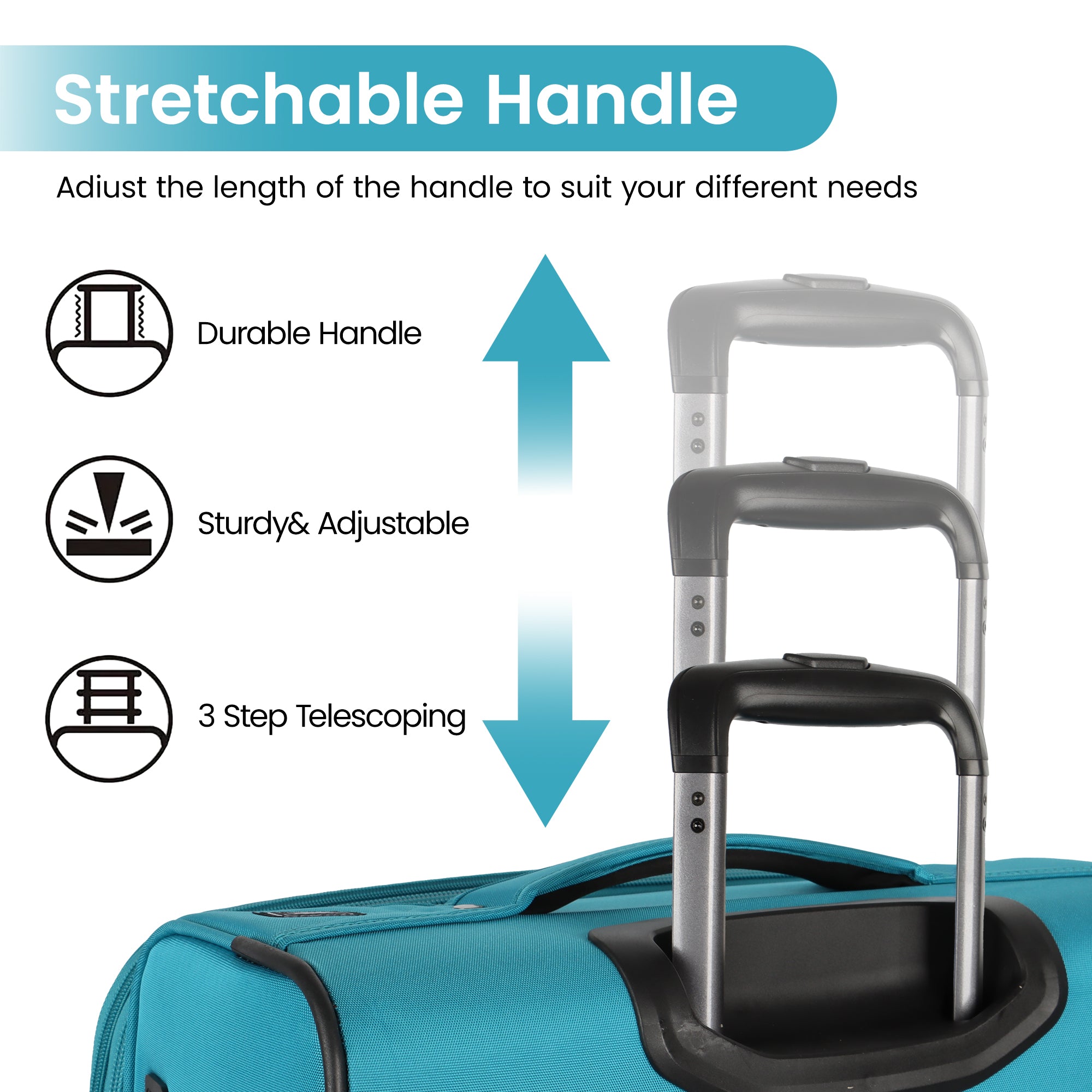 New York XPress WD-8818 Single Suitcase 20''/26''/30'',Softside Suitcase with TSA LOCK,Expandable 20% Luggage with Spinner Wheels,Tear-Resistant