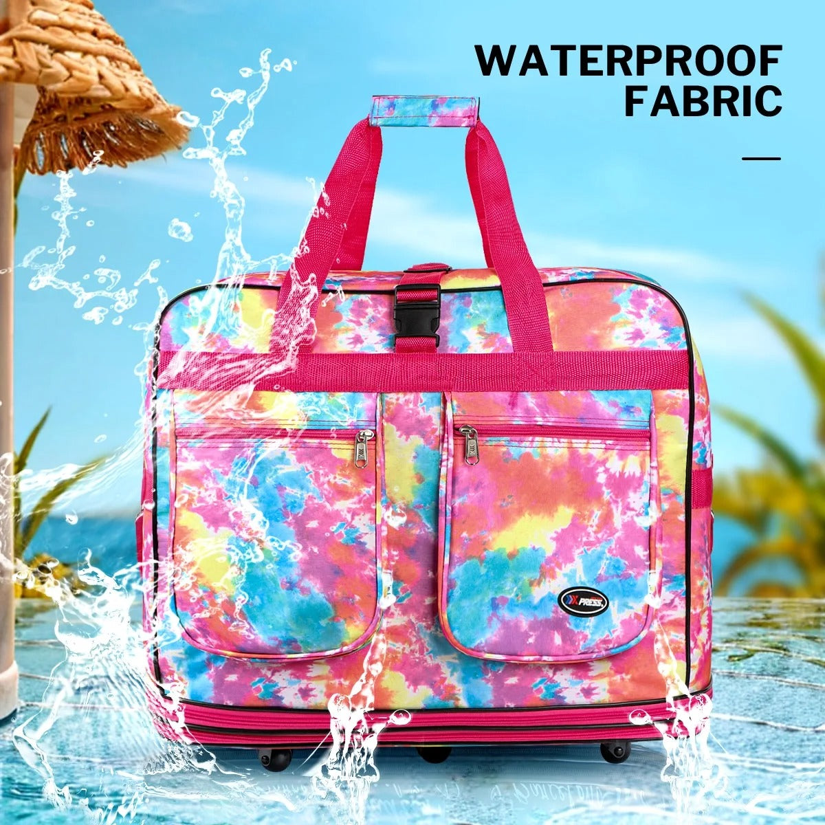 New York XPress 3 Layer Expandable Suitcase Bag Foldable Wheeled Duffel Bag with Wheels & Handles,Waterpoof Large Travel Duffel Bag for Trip Moving Storage