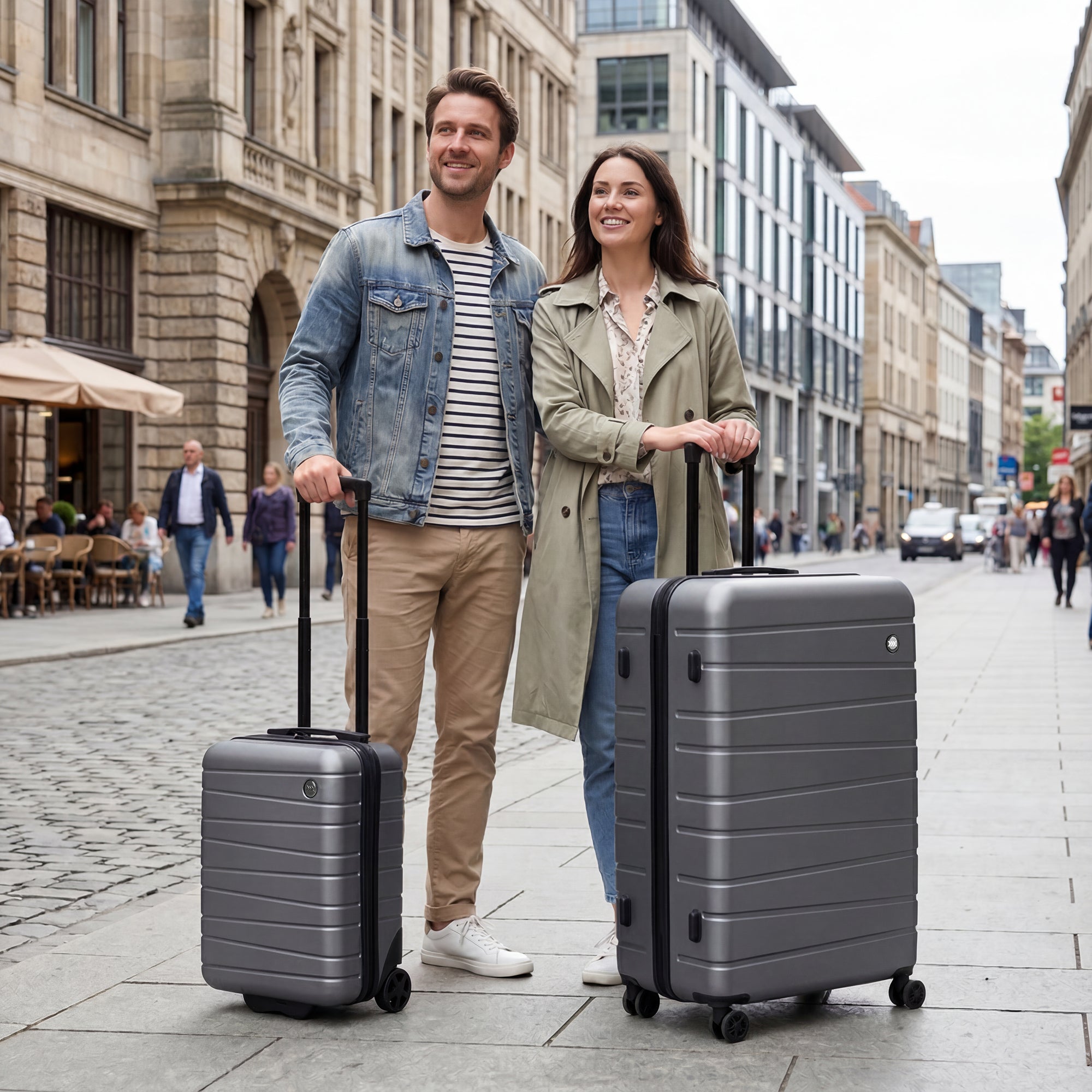 New York XPress 2538 2-PC (16/30in) ABS Hardshell Spinner, No LOCK (Keyhole), Scratch-Resistant, Lightweight Durable for Men/Women