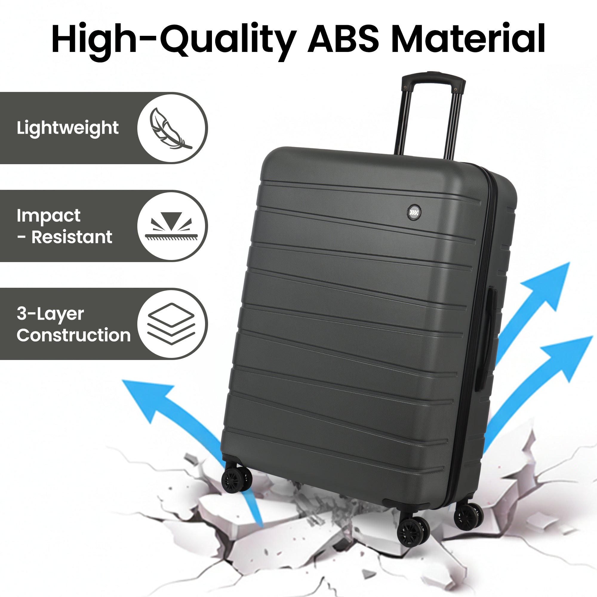 New York XPress 2538 2-PC (16/30in) ABS Hardshell Spinner, No LOCK (Keyhole), Scratch-Resistant, Lightweight Durable for Men/Women