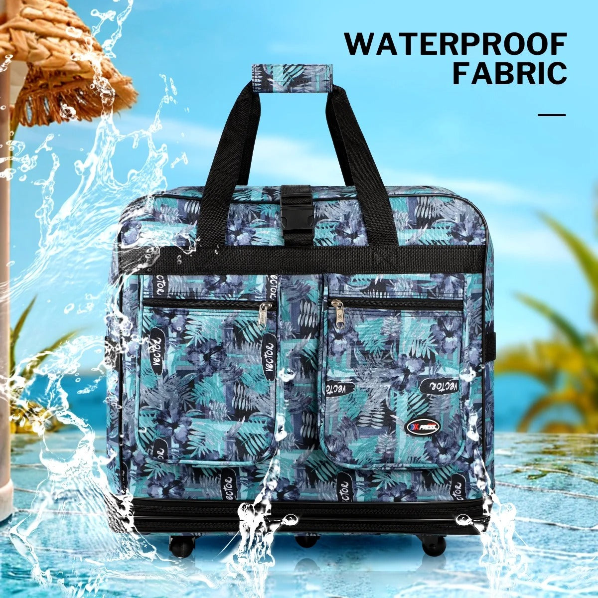New York XPress 3 Layer Expandable Suitcase Bag Foldable Wheeled Duffel Bag with Wheels & Handles,Waterpoof Large Travel Duffel Bag for Trip Moving Storage