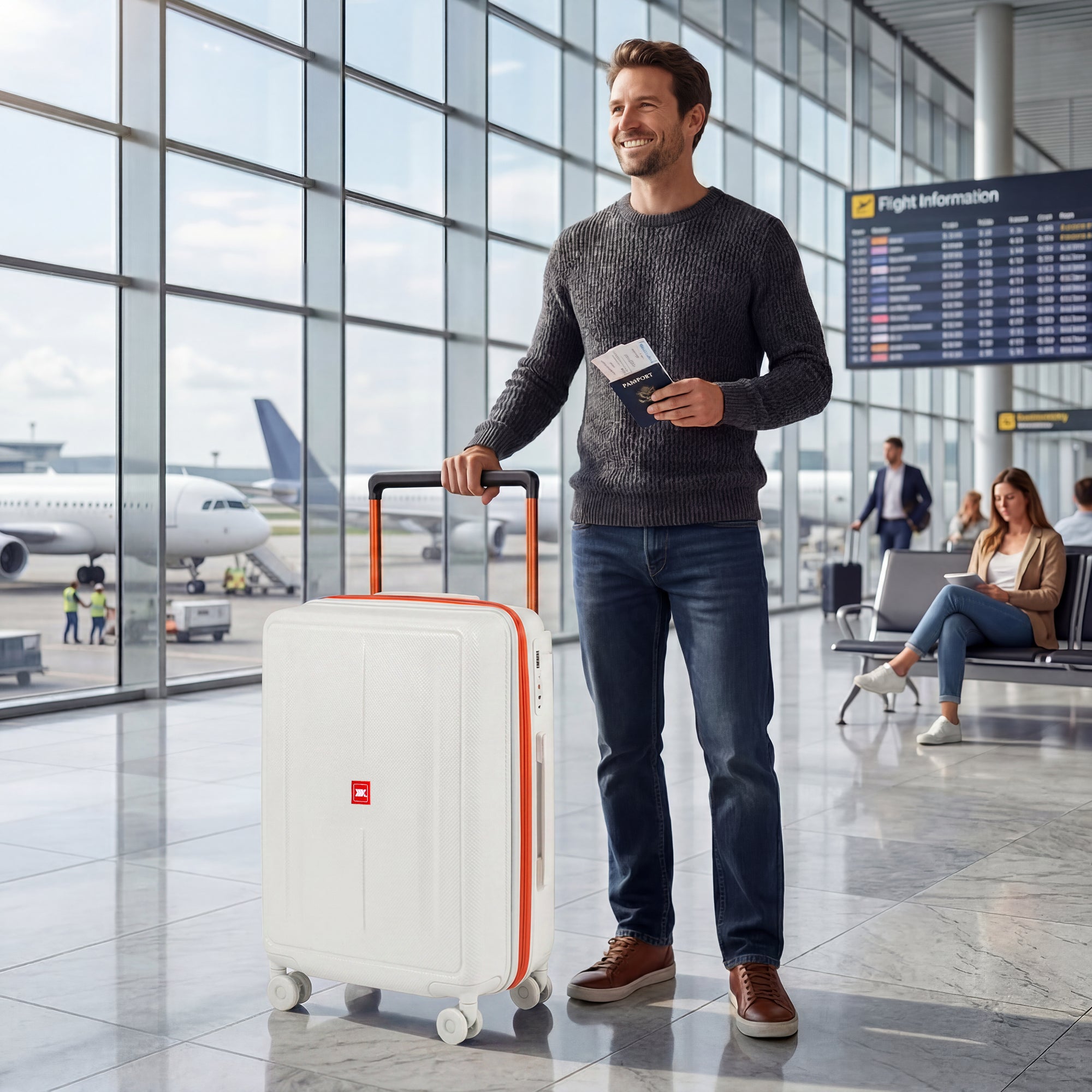 New York XPress LP-13803,3-Piece PC Hardshell Luggage, Expandable 20%, Spinner Wheels, TSA Lock, Wide Handle(20in/26in30in)