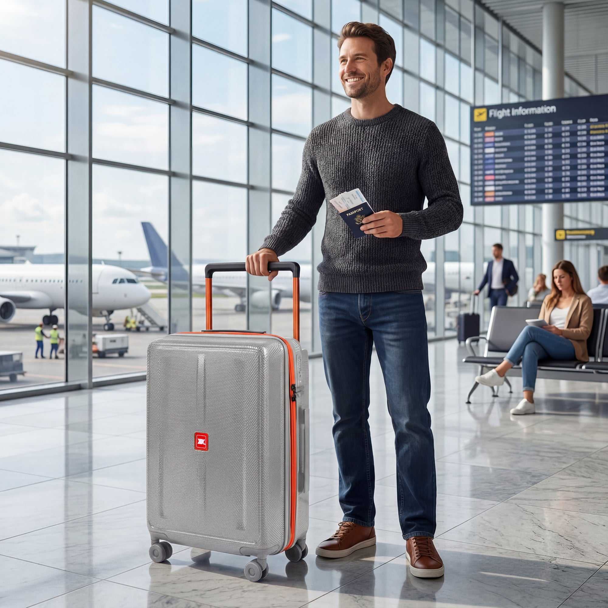 New York XPress LP-13803,3-Piece PC Hardshell Luggage, Expandable 20%, Spinner Wheels, TSA Lock, Wide Handle(20in/26in30in)