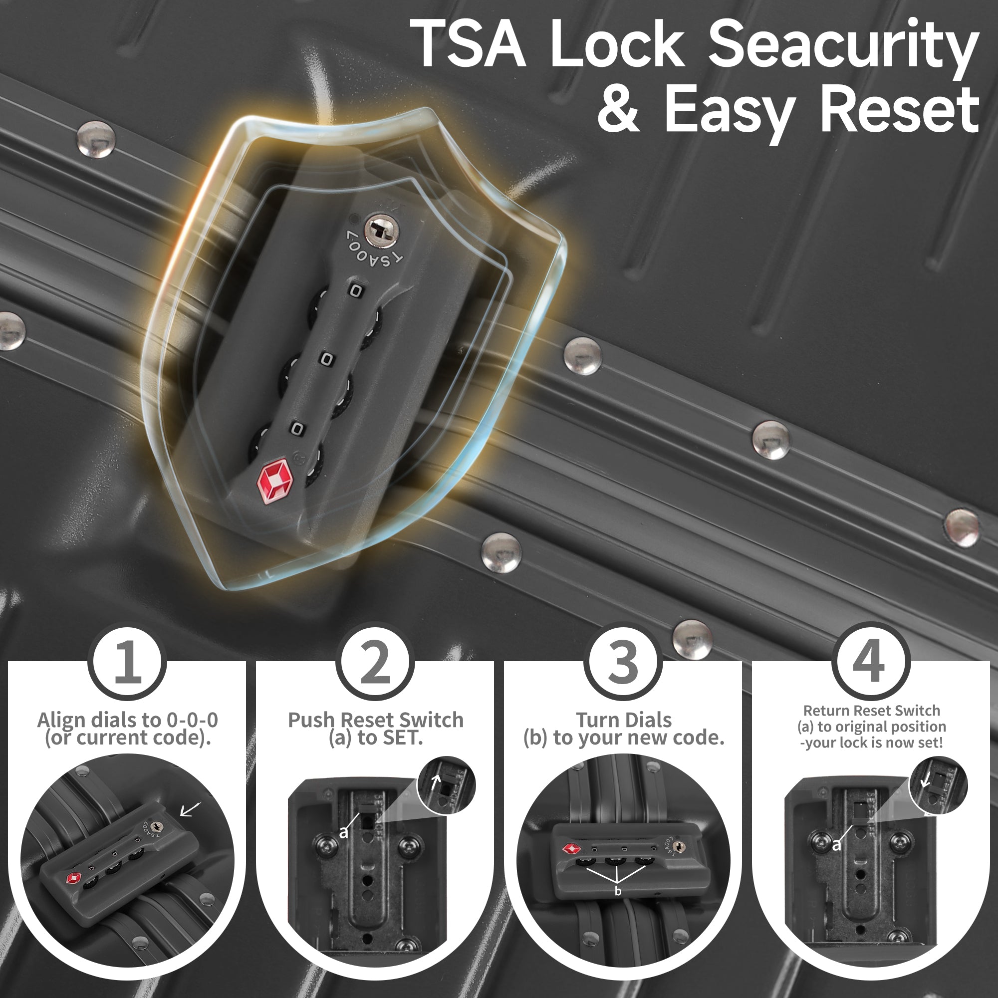NEW YORK XPRESS Zipperless Luggage AL-12501,20in/30in,Aluminum Frame w/TSA LOCK w/Spinner Wheels
