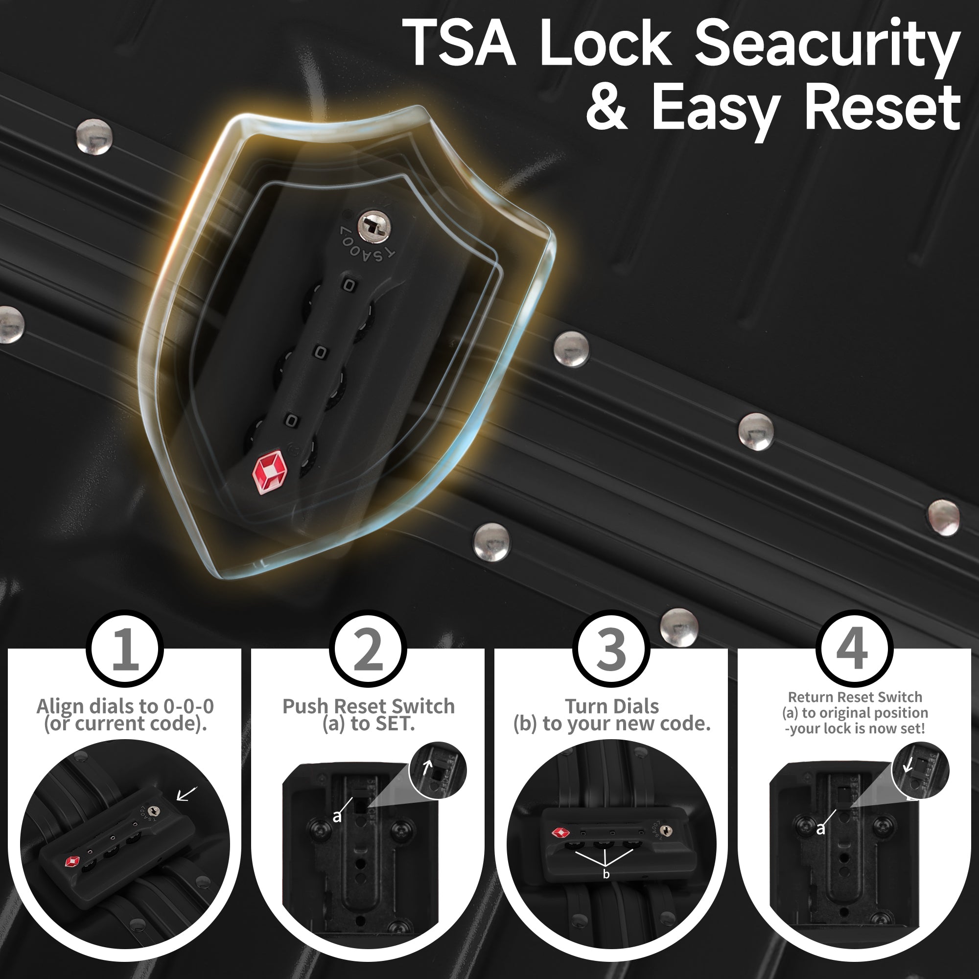 NEW YORK XPRESS Zipperless Luggage AL-12501,20in/30in,Aluminum Frame w/TSA LOCK w/Spinner Wheels