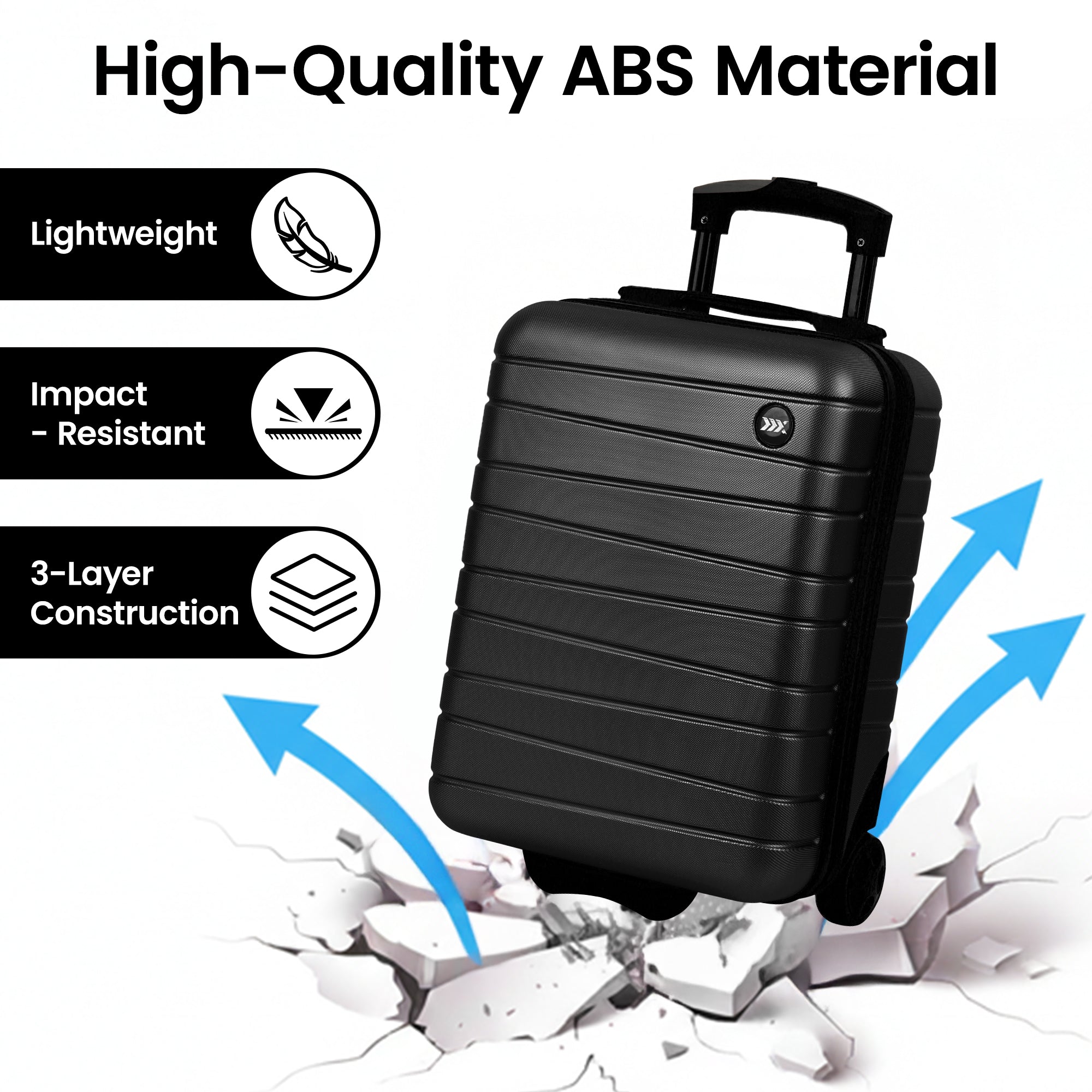 New York XPress 2538 2-PC (16/30in) ABS Hardshell Spinner, No LOCK (Keyhole), Scratch-Resistant, Lightweight Durable for Men/Women
