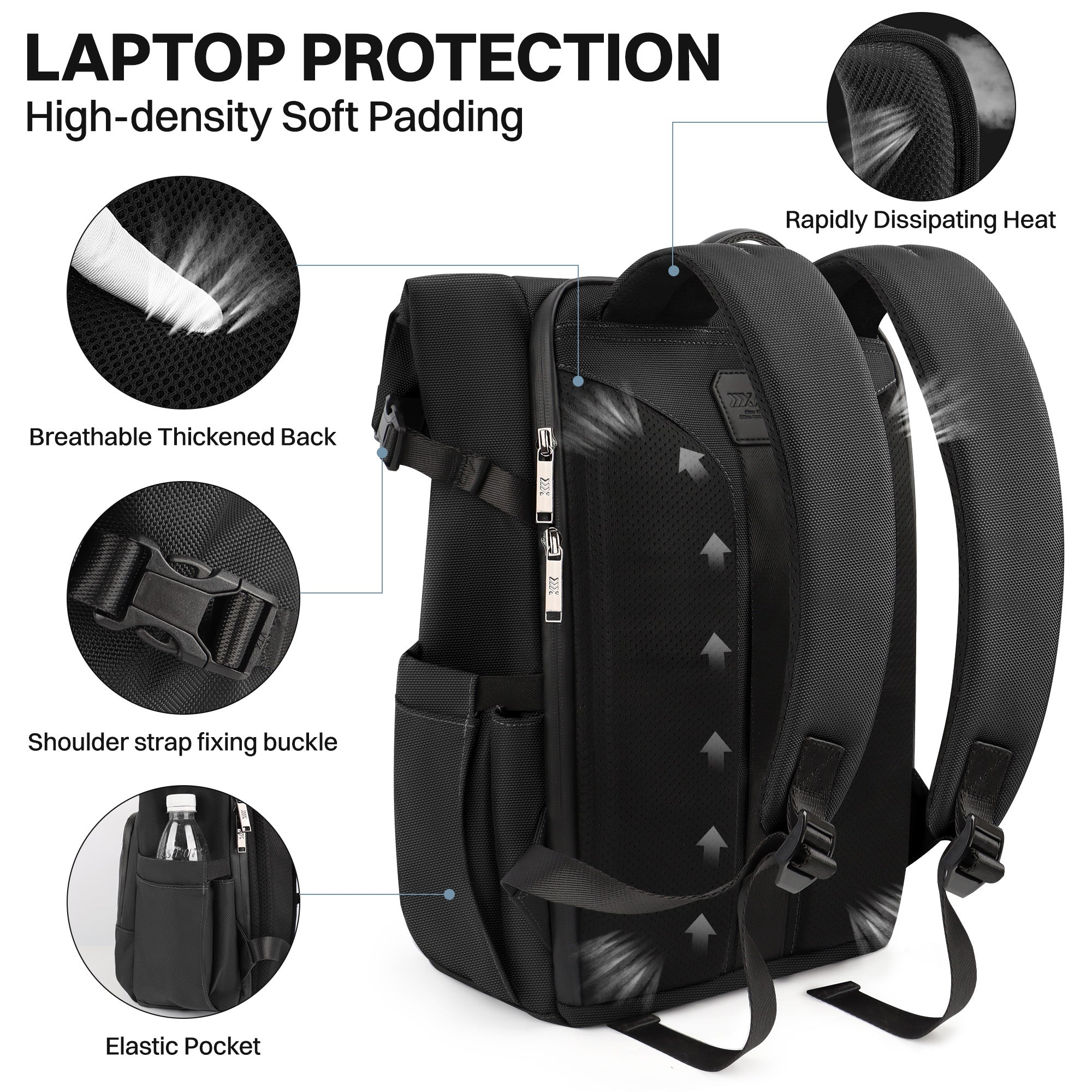New York XPress B00684 Backpack 20'' Large Capacity Travel Laptop Backpack for 17 inch Laptop,Waterproof Backpack 27L
