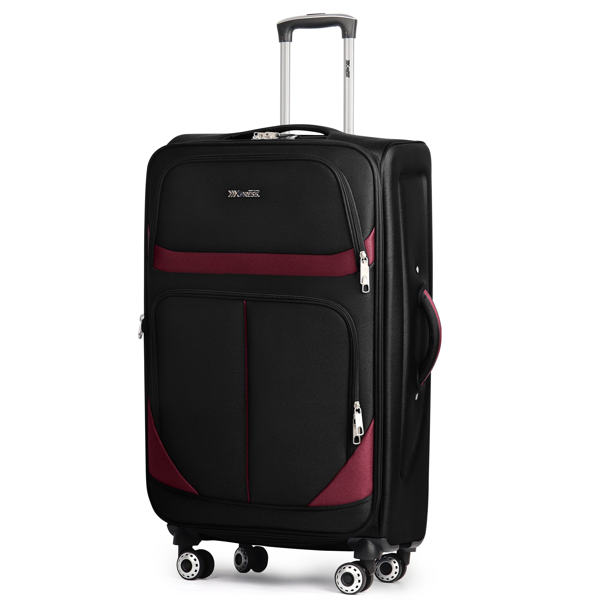 NEW YORK XPRESS Luggage WD-8815,Softside 20in/24in/28in/32in Suitcase,Expandable Luggage,w/Spinner Wheels w/LOCK