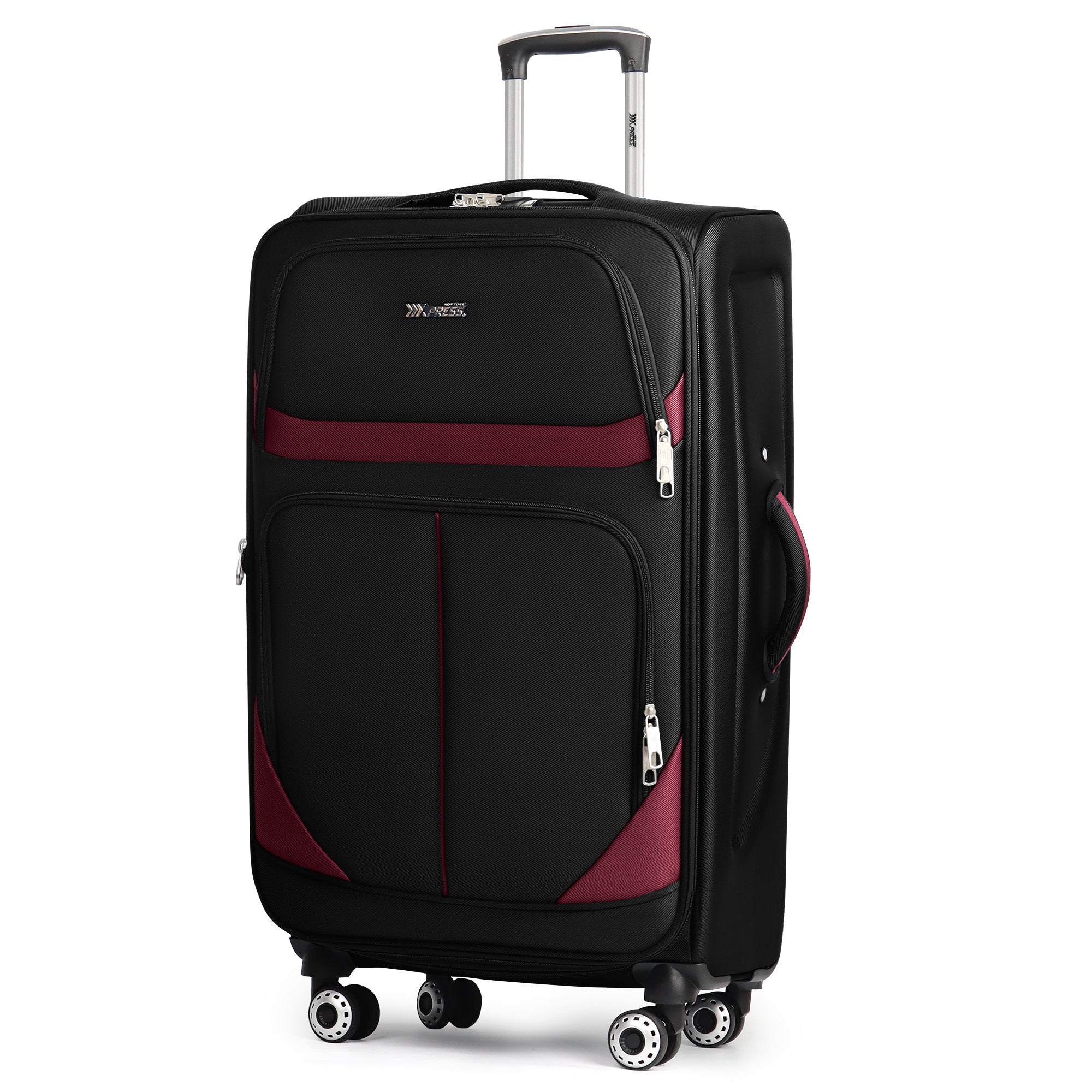 NEW YORK XPRESS Luggage WD-8815,Softside 20in/24in/28in/32in Suitcase,Expandable Luggage,w/Spinner Wheels w/LOCK