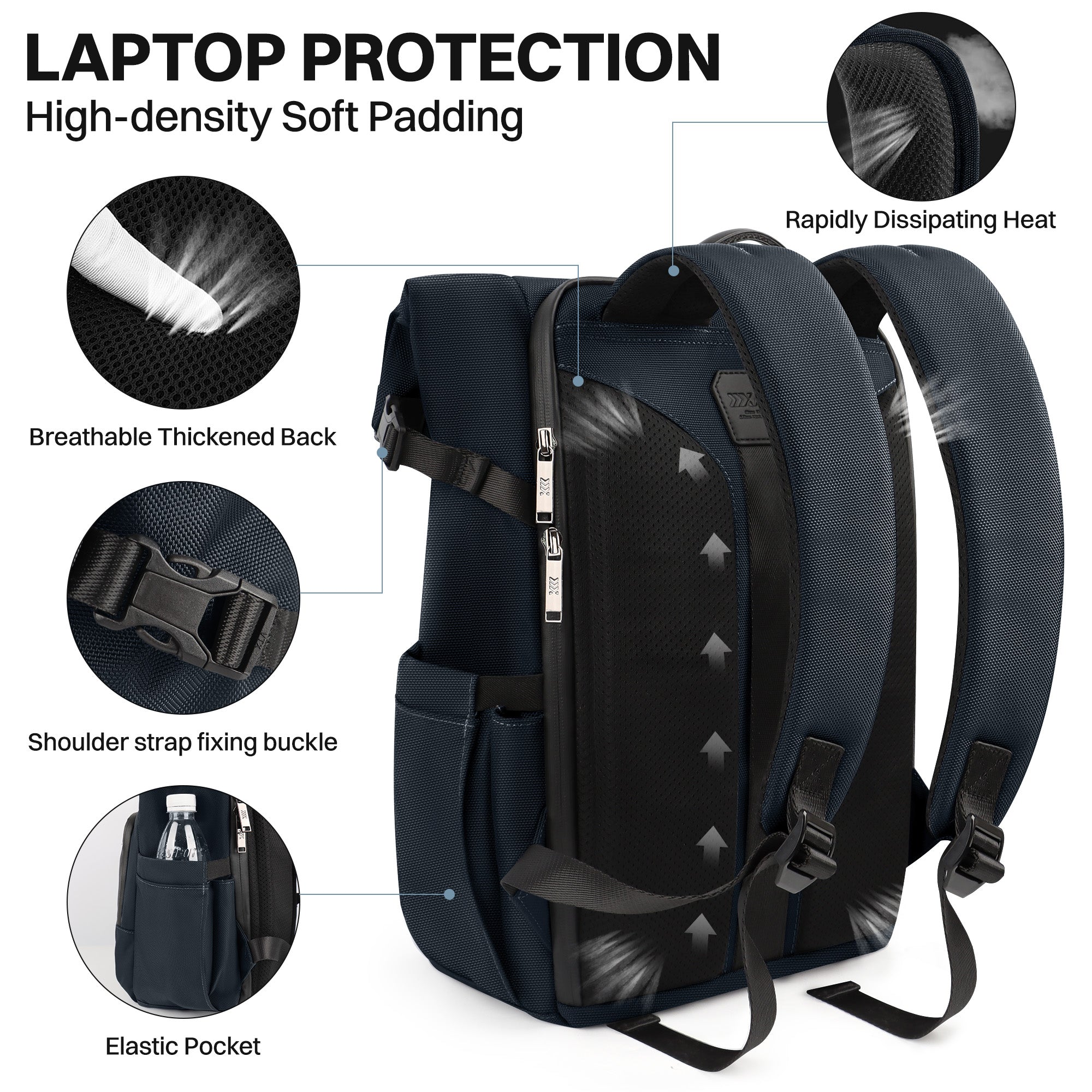 New York XPress B00684 Backpack 20'' Large Capacity Travel Laptop Backpack for 17 inch Laptop,Waterproof Backpack 27L