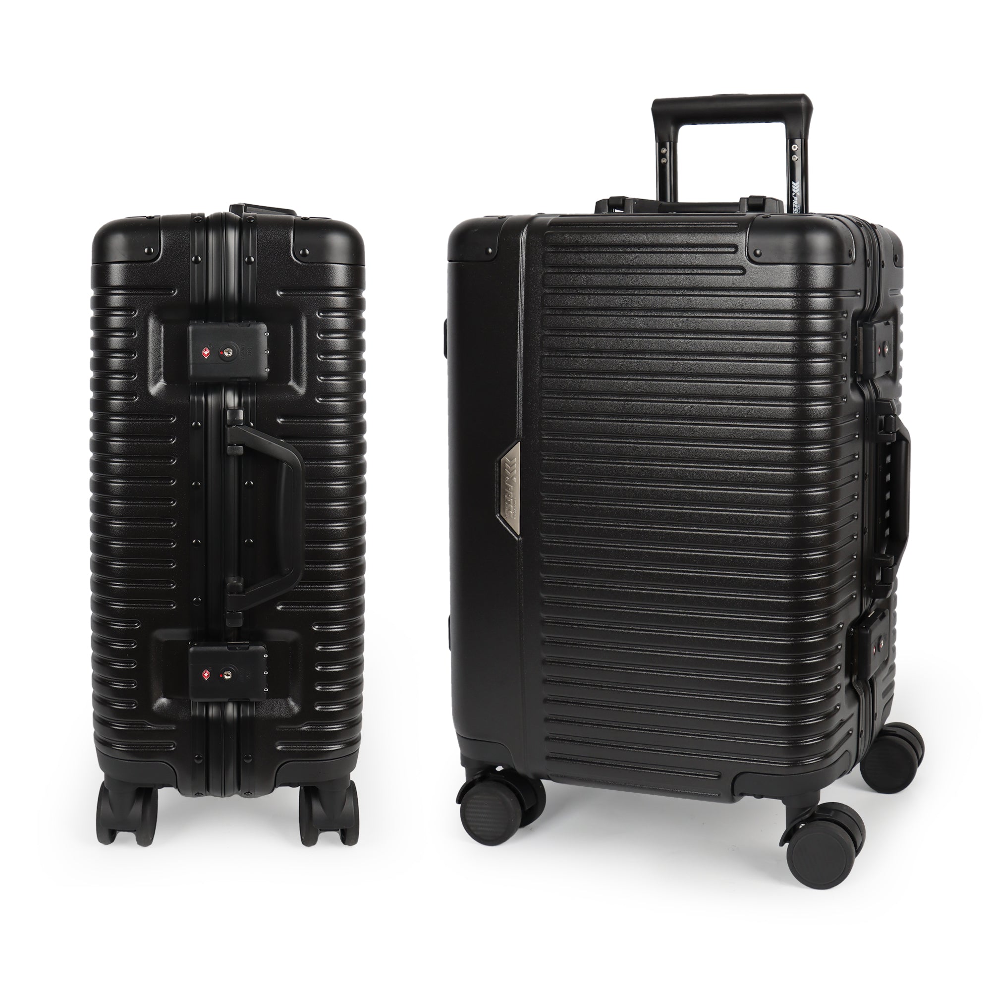 New York XPress AL1377 20" Aluminum Luggage, Zipperless Spinner Carry-On, TSA LOCK