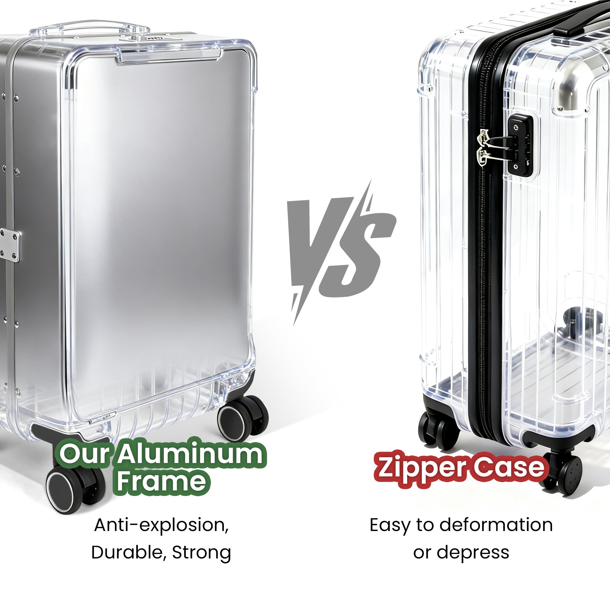New York XPress LA-266, 20'' Carry on Luggage with Front Pocket & Cup Holder,Suitcase with Aluminum Frame,PC Hard Shell Suitcases w/TSA LOCK
