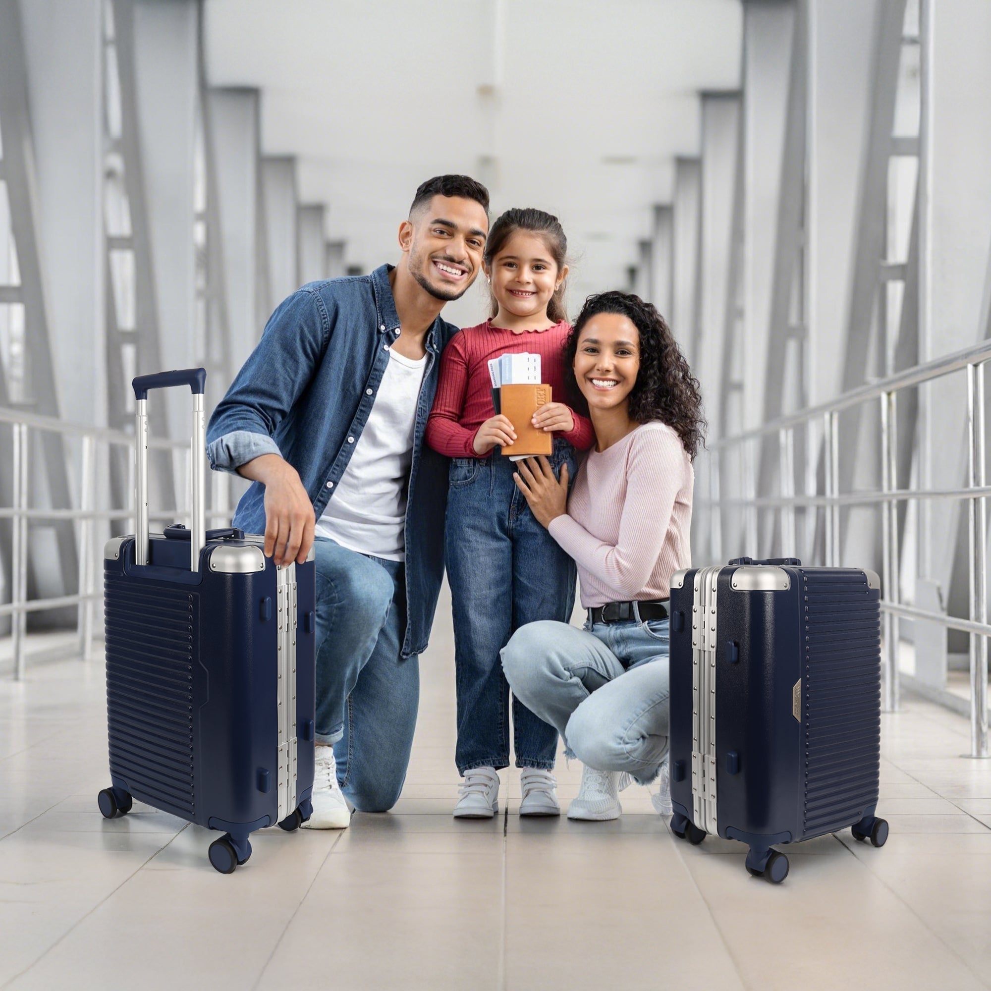 Luggage AL1377,Carry On Luggage 20 inch,Aluminum Alloy Zipperless Suitcase with Spinner Wheels
