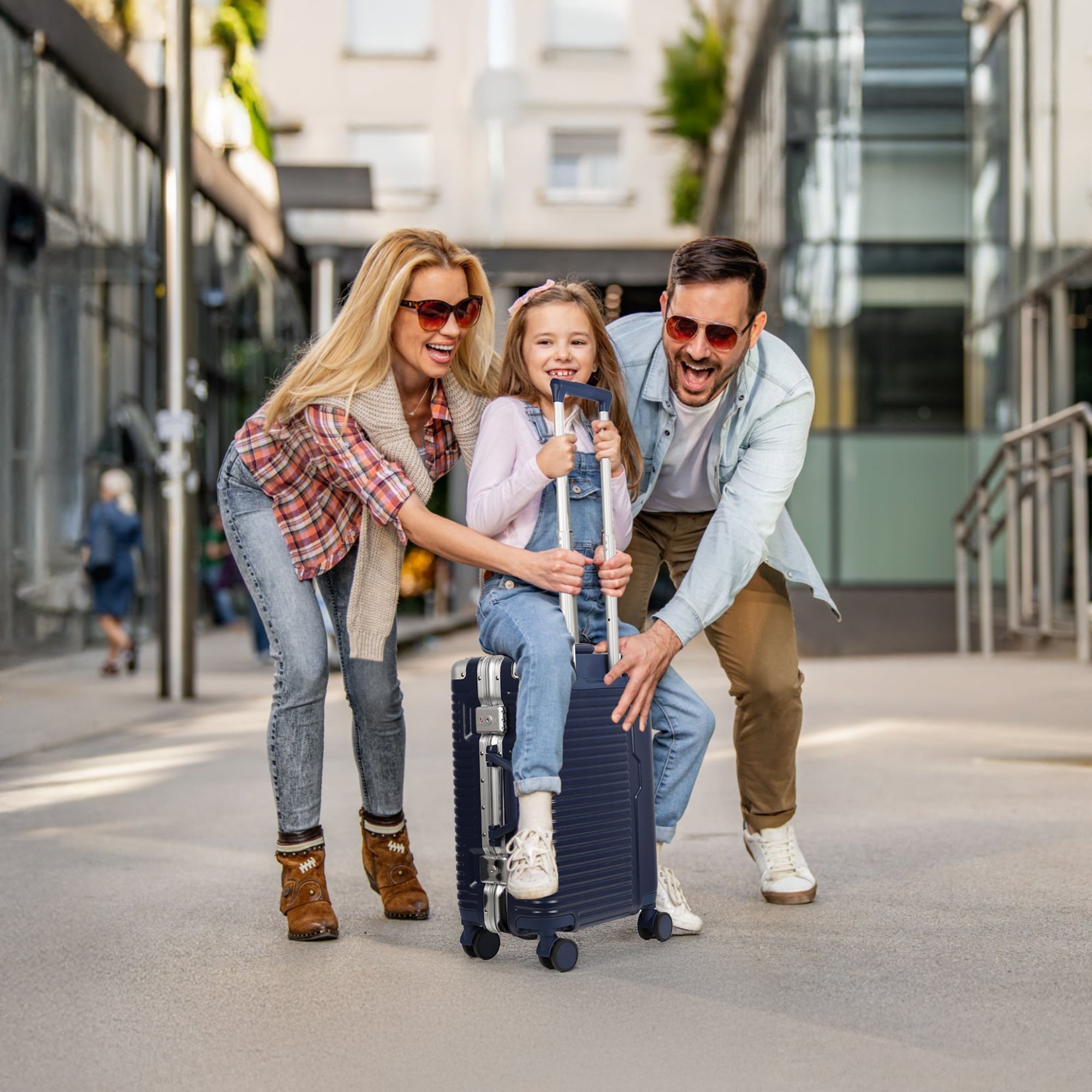 New York XPress AL1377 20" Aluminum Luggage, Zipperless Spinner Carry-On, TSA LOCK