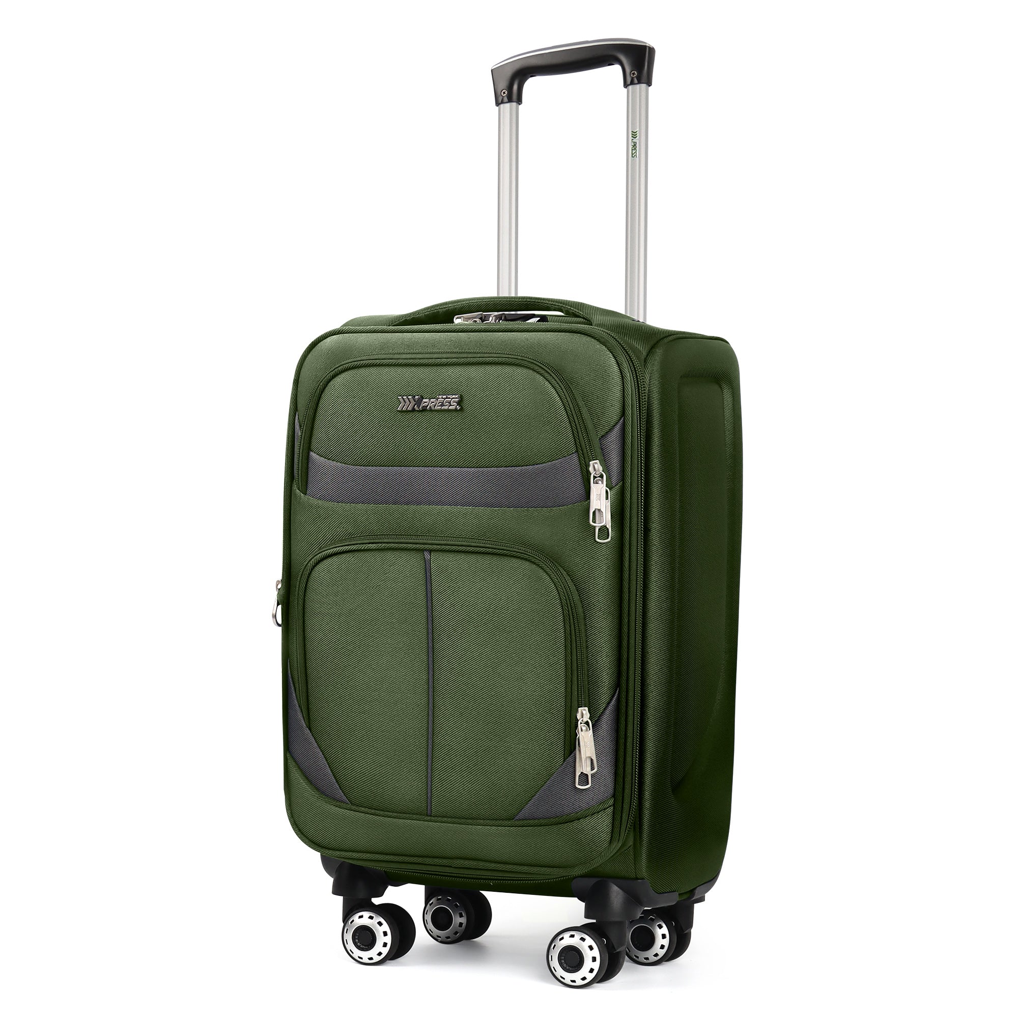 NEW YORK XPRESS Luggage WD-8815,Softside 20in/24in/28in/32in Suitcase,Expandable Luggage,w/Spinner Wheels w/LOCK