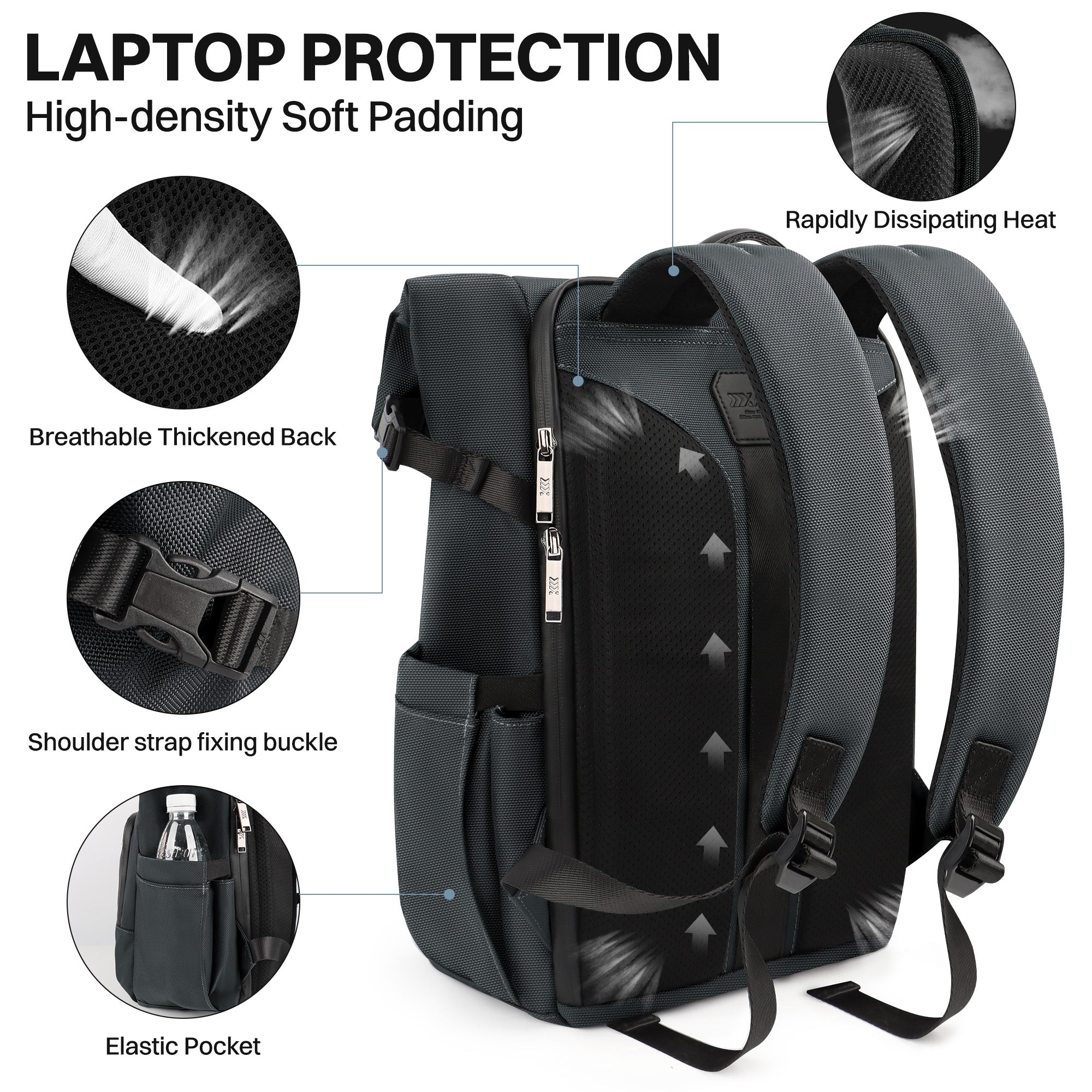 New York XPress B00684 Backpack 20'' Large Capacity Travel Laptop Backpack for 17 inch Laptop,Waterproof Backpack 27L