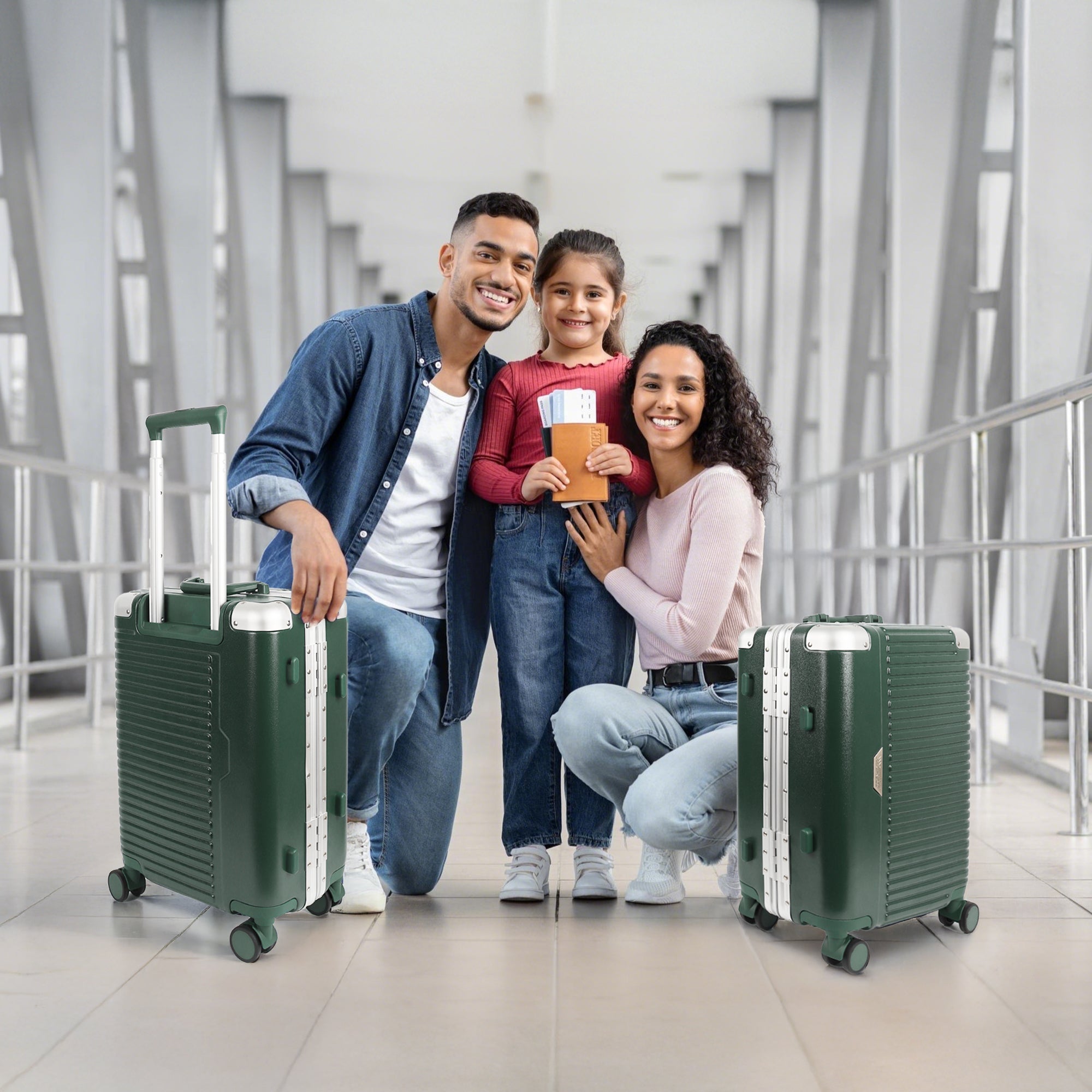 Luggage AL1377,Carry On Luggage 20 inch,Aluminum Alloy Zipperless Suitcase with Spinner Wheels