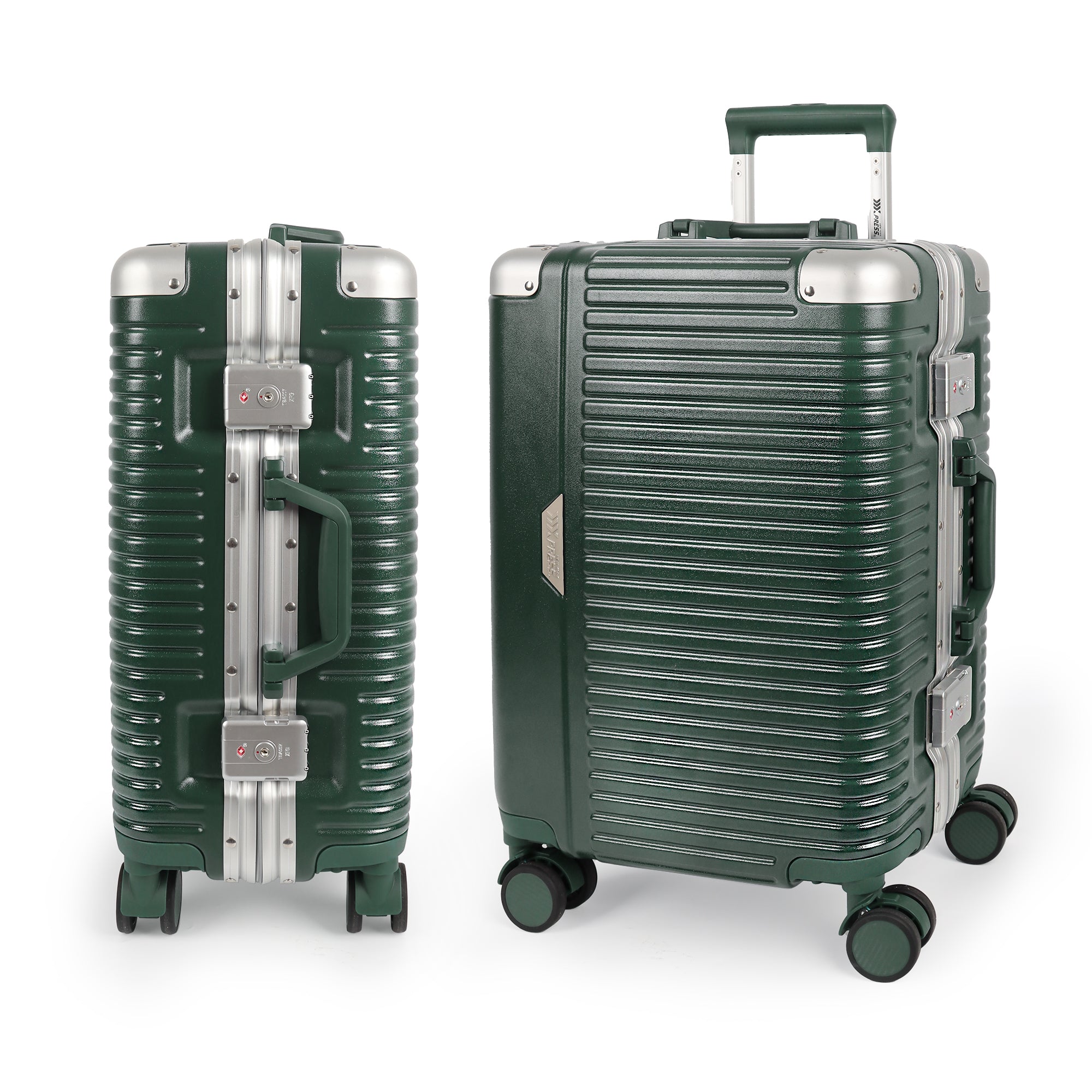 Luggage AL1377,Carry On Luggage 20 inch,Aluminum Alloy Zipperless Suitcase with Spinner Wheels