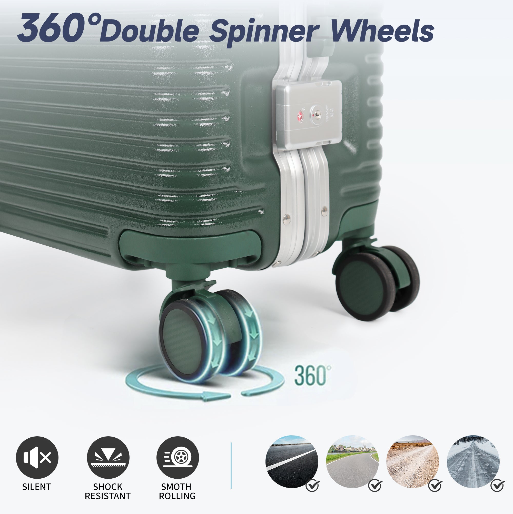 New York XPress AL1377 20" Aluminum Luggage, Zipperless Spinner Carry-On, TSA LOCK