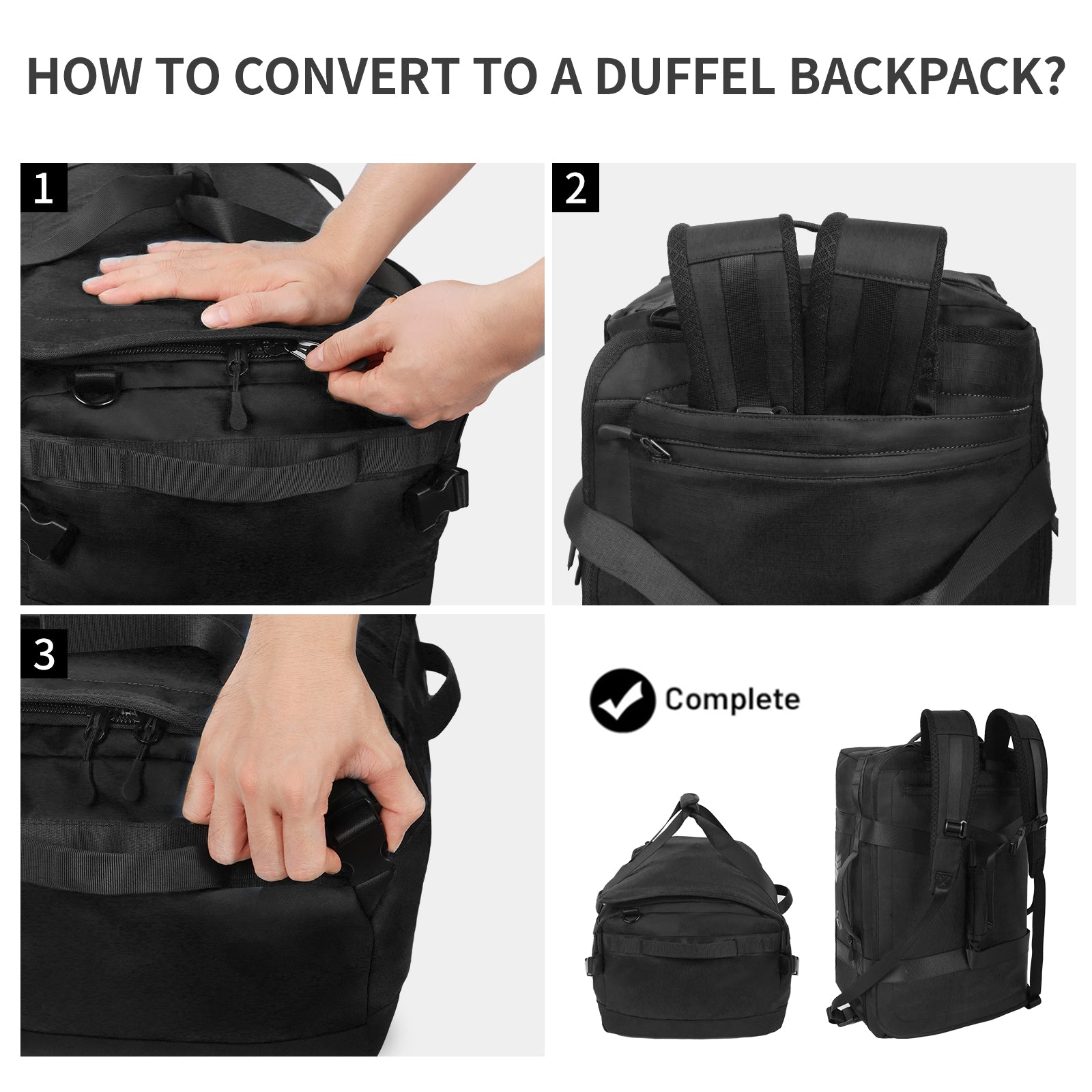 New York XPress LX-737-20''Backpack,2-in-1 Carry-on Backpack for Men Women 40L Sports Gym Bag with Backpack Straps,Water Resistant,for Travel/Gym