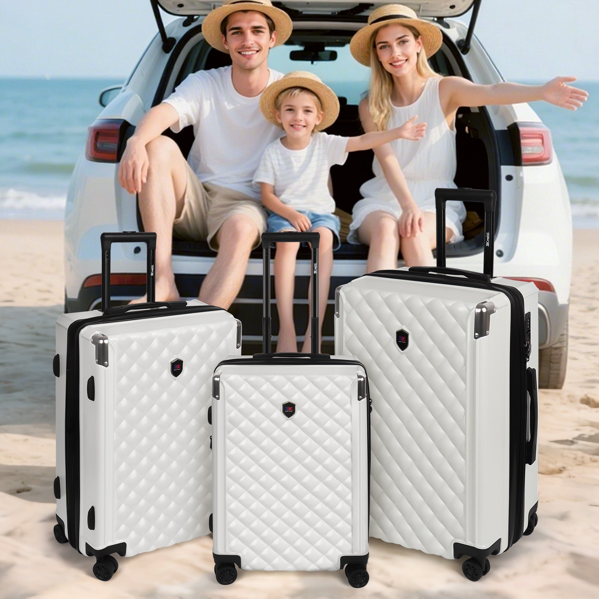 WD-576-Luggage Sets 3 Piece(20/24/28in) PC Hardshell Suitcases