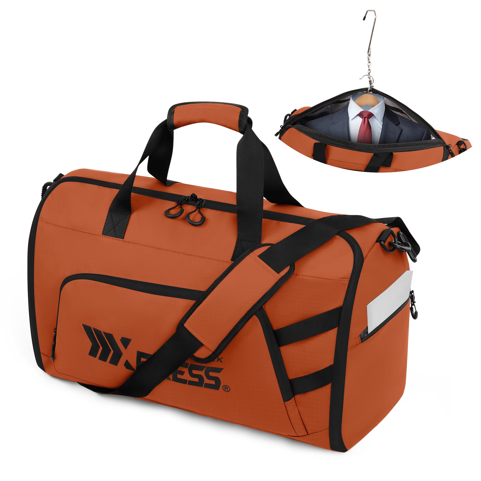 New York XPress GB-261, 2 in 1 Convertible Garment Bag for Travel,Carry on Garment Duffel Bag with Shoulder Strap,Hanging Suit Compartment,Duffle Bag