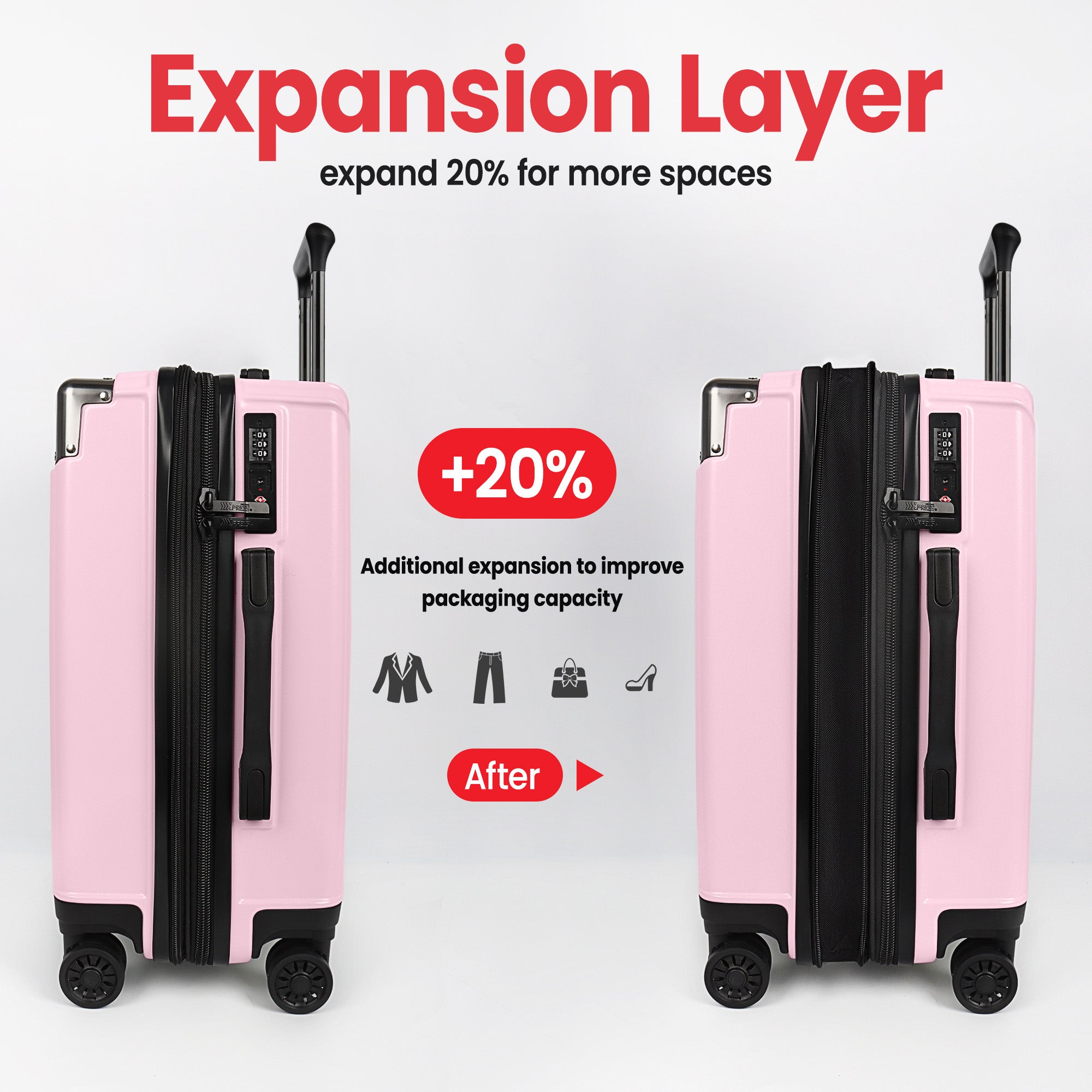 WD-576-Luggage Sets 3 Piece(20/24/28in) PC Hardshell Suitcases