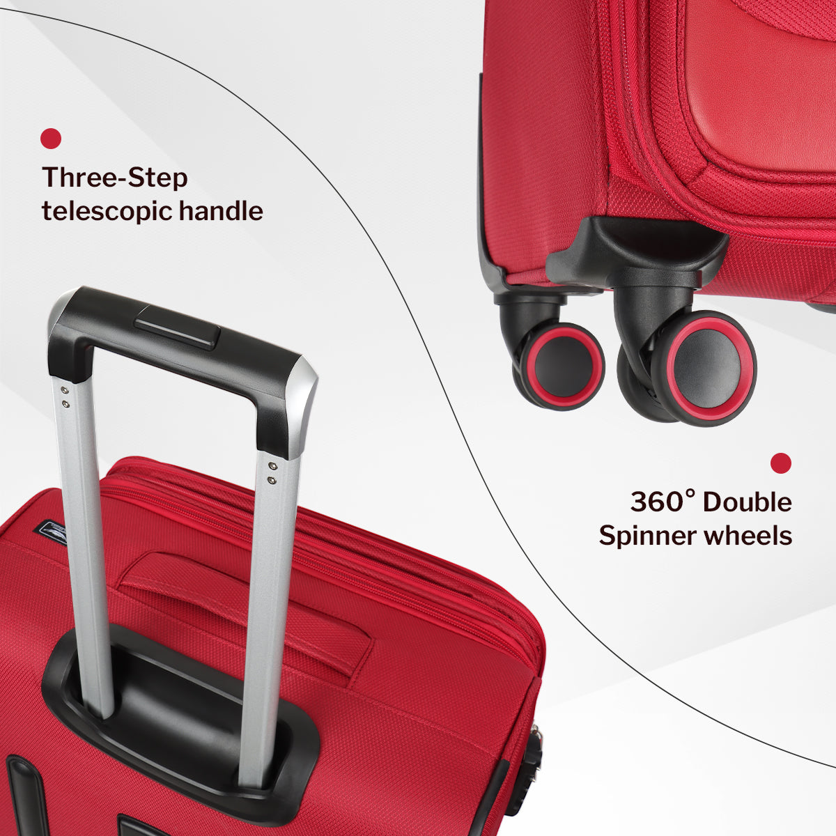 New York XPress 8809 Single Suitcase 20''/26''/30'',Softside Luggage w/Spinner Wheels and TSA LOCK,Lightweight Luggage for Men Women