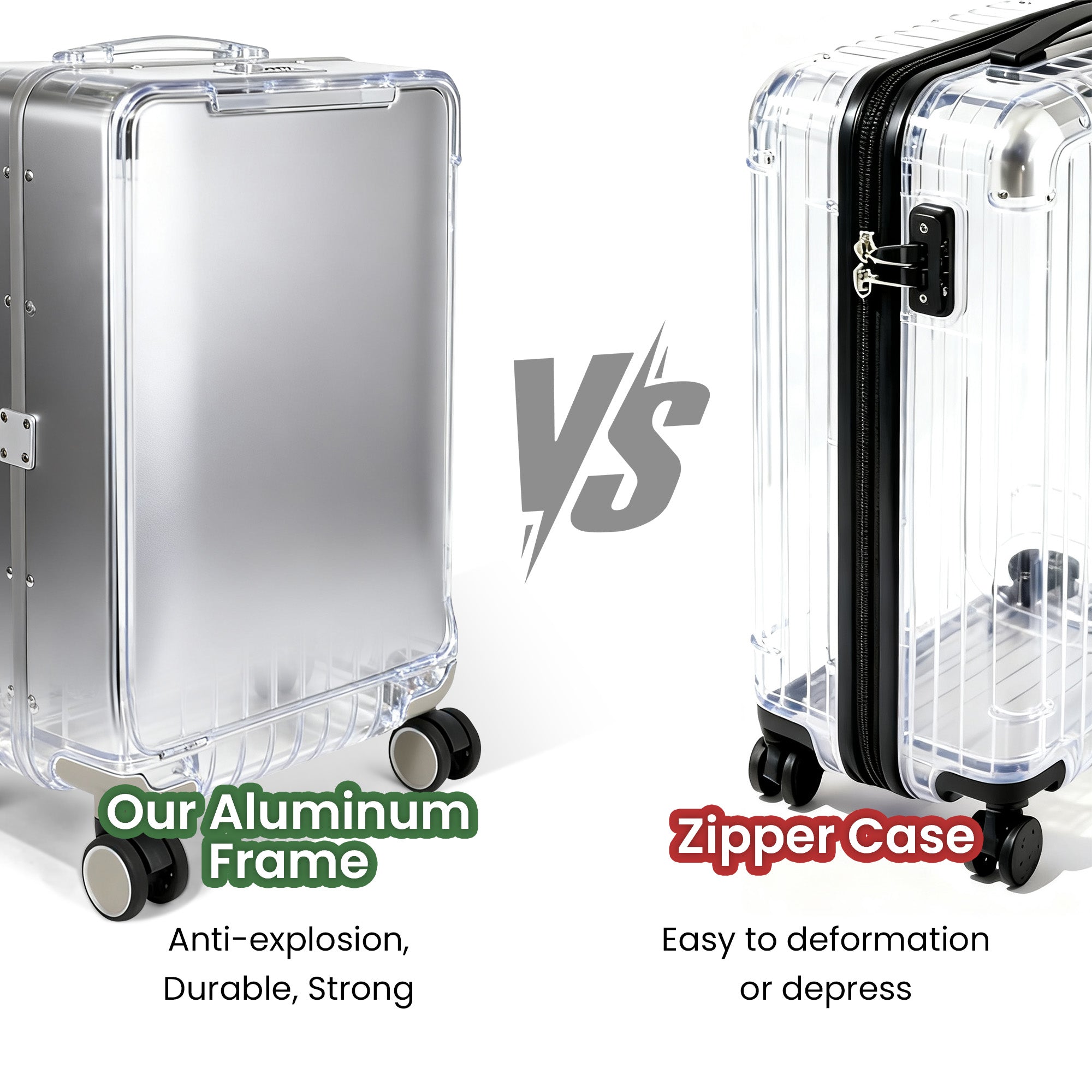 New York XPress LA-266, 20'' Carry on Luggage with Front Pocket & Cup Holder,Suitcase with Aluminum Frame,PC Hard Shell Suitcases w/TSA LOCK