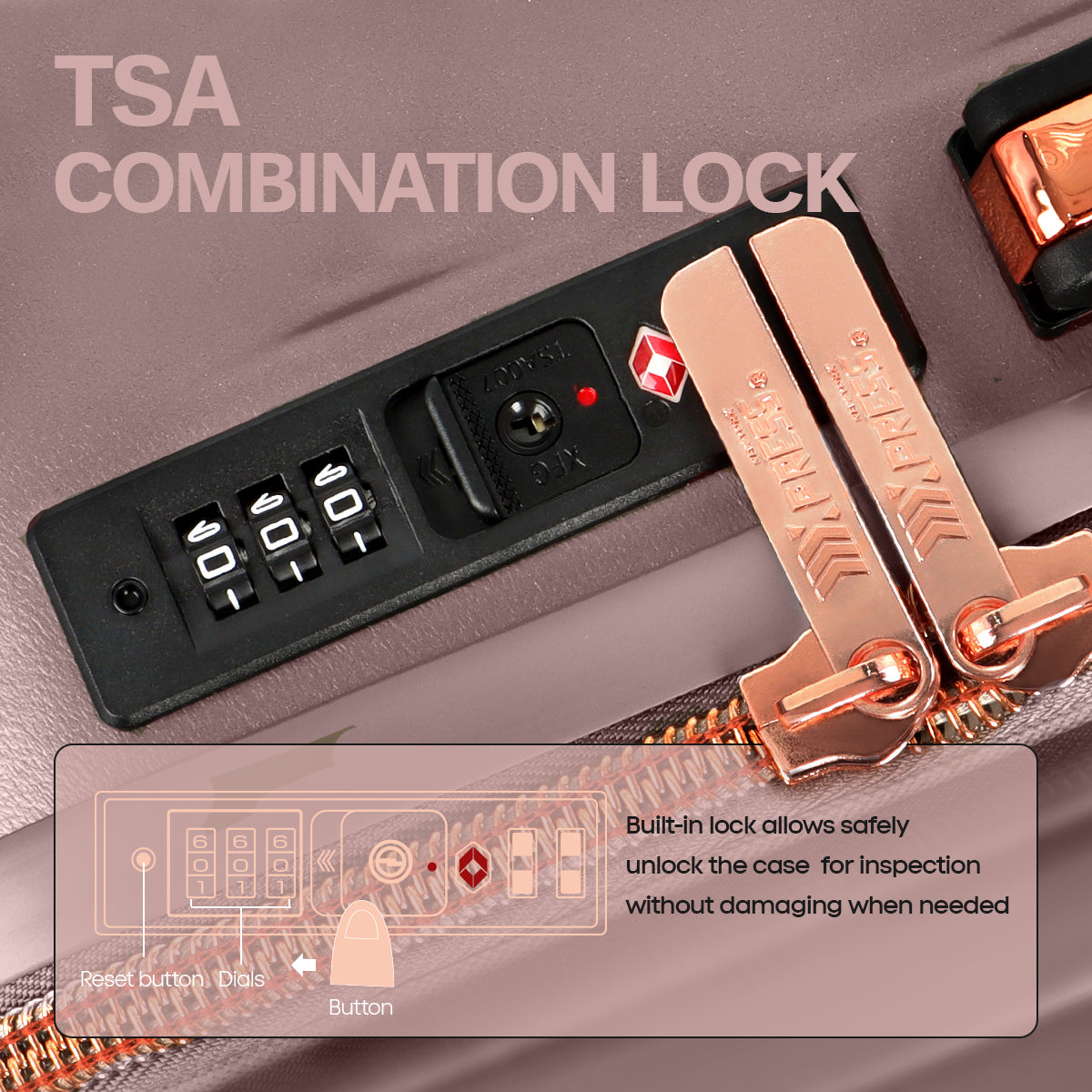 New York XPress 20''+14''Carry On Luggage, 25in/29in,Hardshell Expandable Suitcase w/Spinner Wheels and TSA LOCK