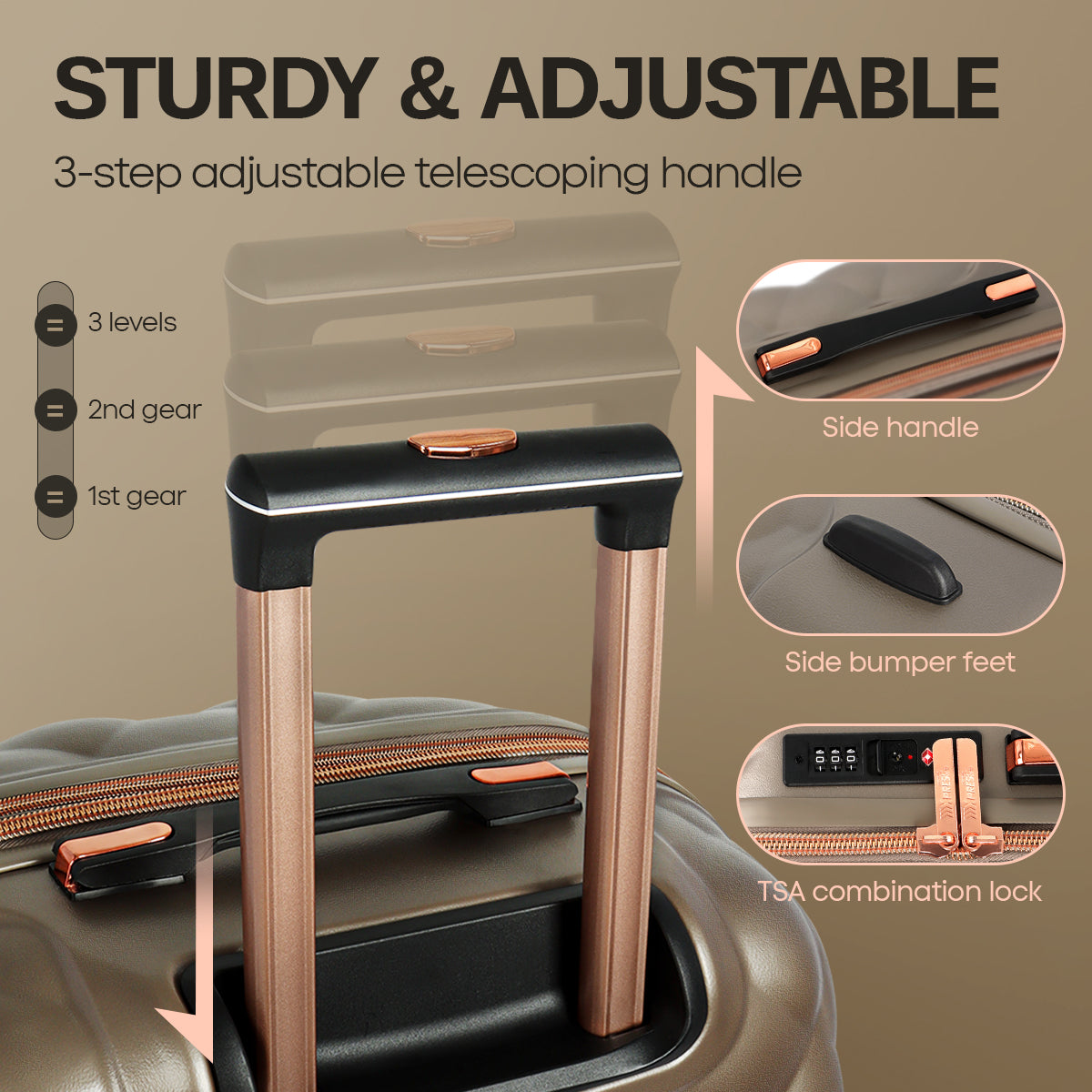 New York XPress 20''+14''Carry On Luggage, 25in/29in,Hardshell Expandable Suitcase w/Spinner Wheels and TSA LOCK