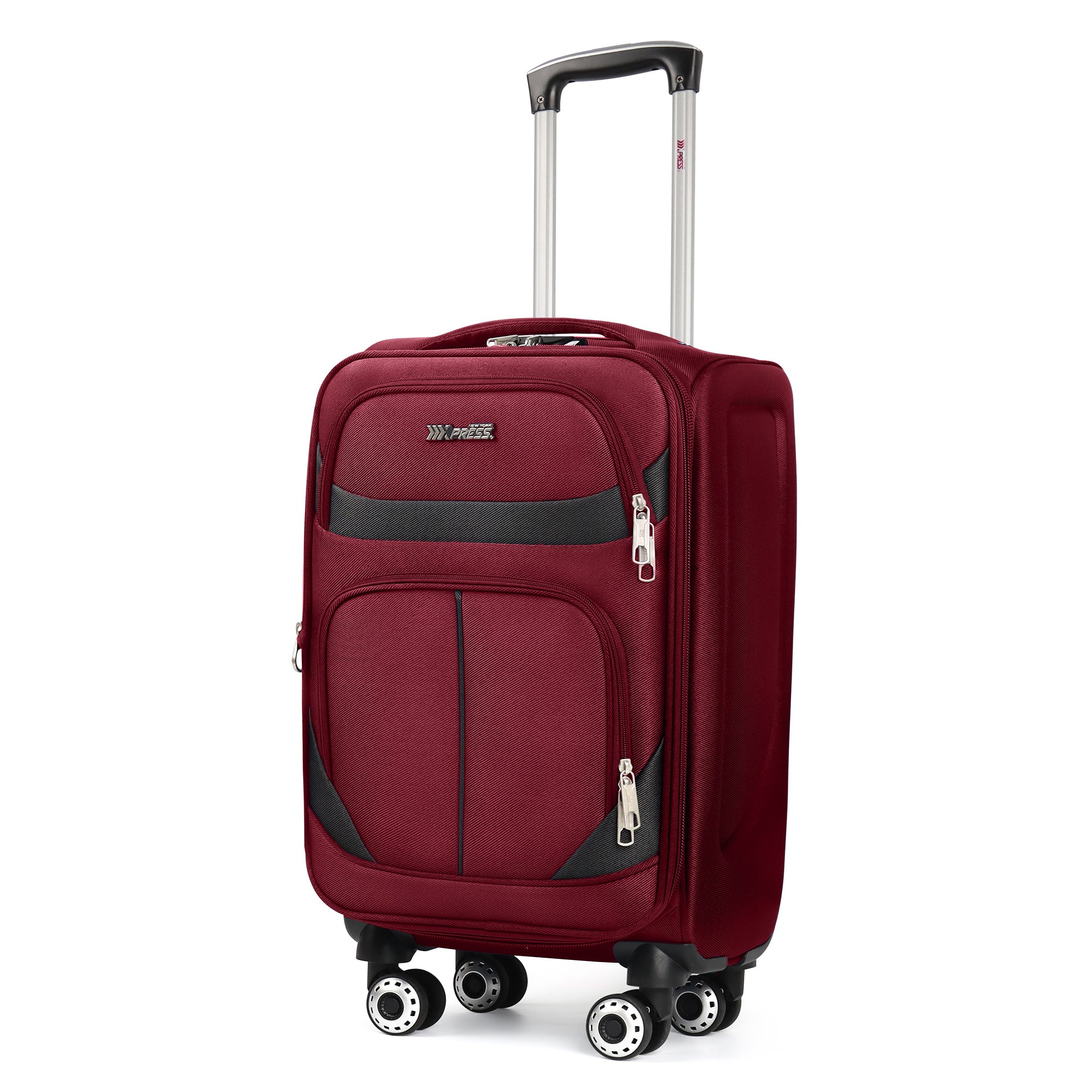 NEW YORK XPRESS Luggage WD-8815,Softside 20in/24in/28in/32in Suitcase,Expandable Luggage,w/Spinner Wheels w/LOCK