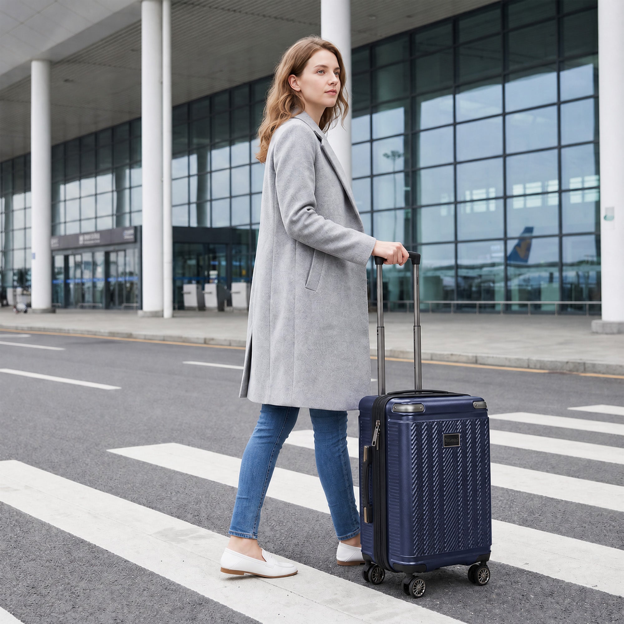 New York XPress WD577,Single Suitcase 20/26/30in Hardshell Luggage, TSA LOCK, w/Spinner Wheels,Expandable 20%, Lightweight Rolling Suitcase