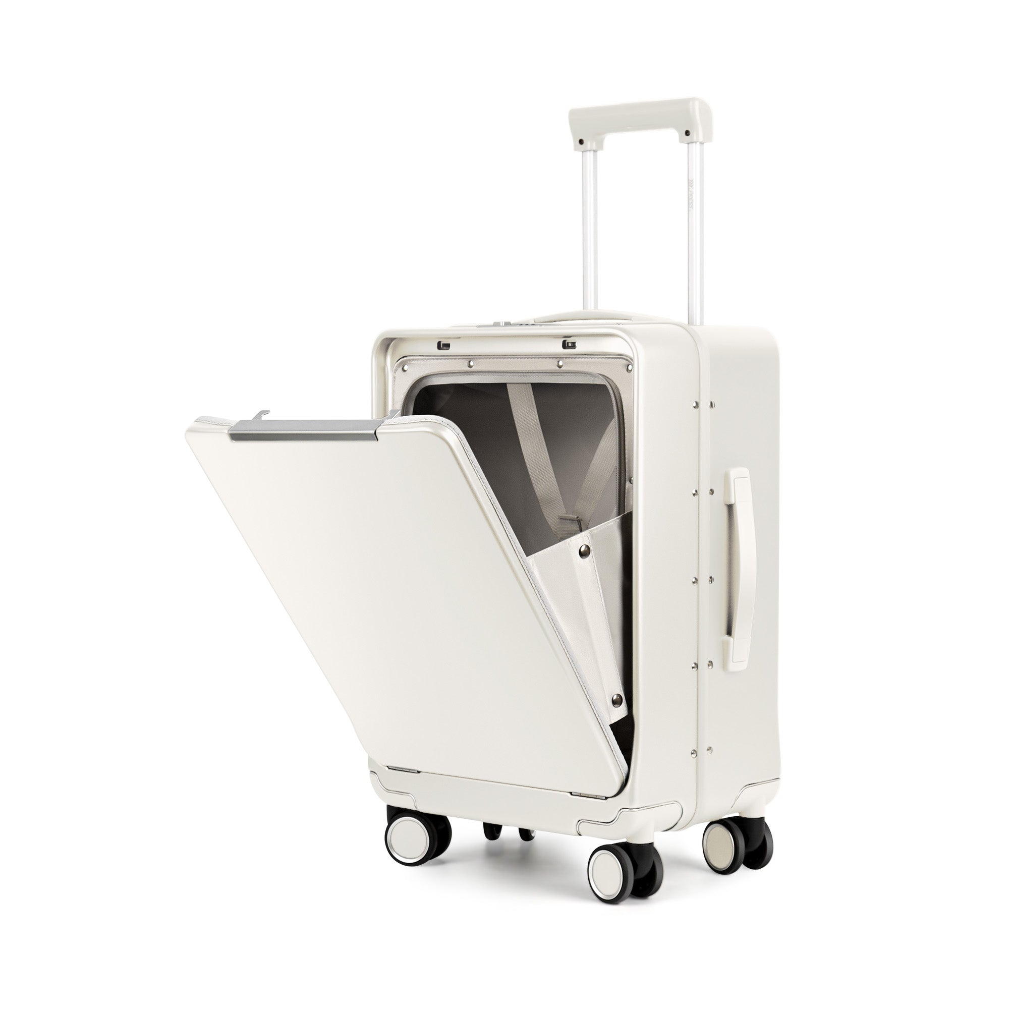 New York XPress LA-266, 20'' Carry on Luggage with Front Pocket & Cup Holder,Suitcase with Aluminum Frame,PC Hard Shell Suitcases w/TSA LOCK