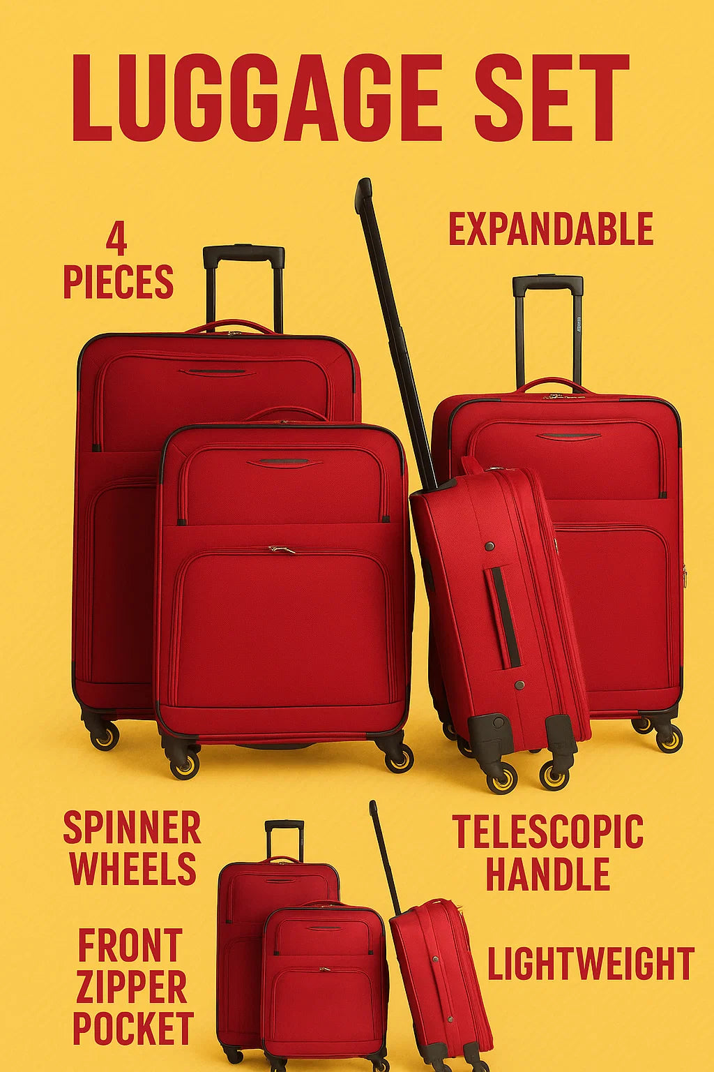 NEW YORK XPRESS WD-327 4 PIECE LUGGAGE (20"24"28"32)