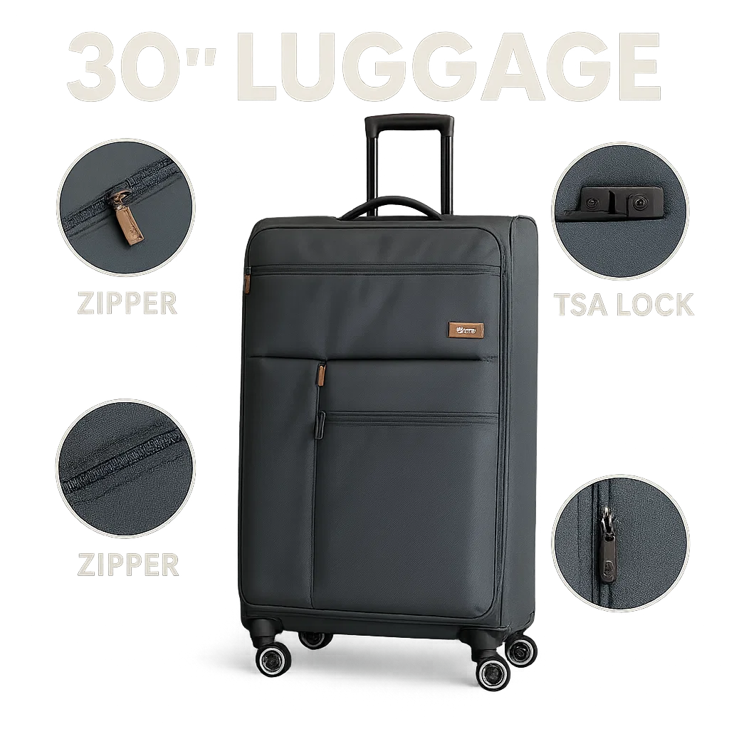 NEW YORK XPRESS XJ-1901 Softside Spinner Luggage – Lightweight, Durable & Sleek Travel Companion (20" 26" 30")