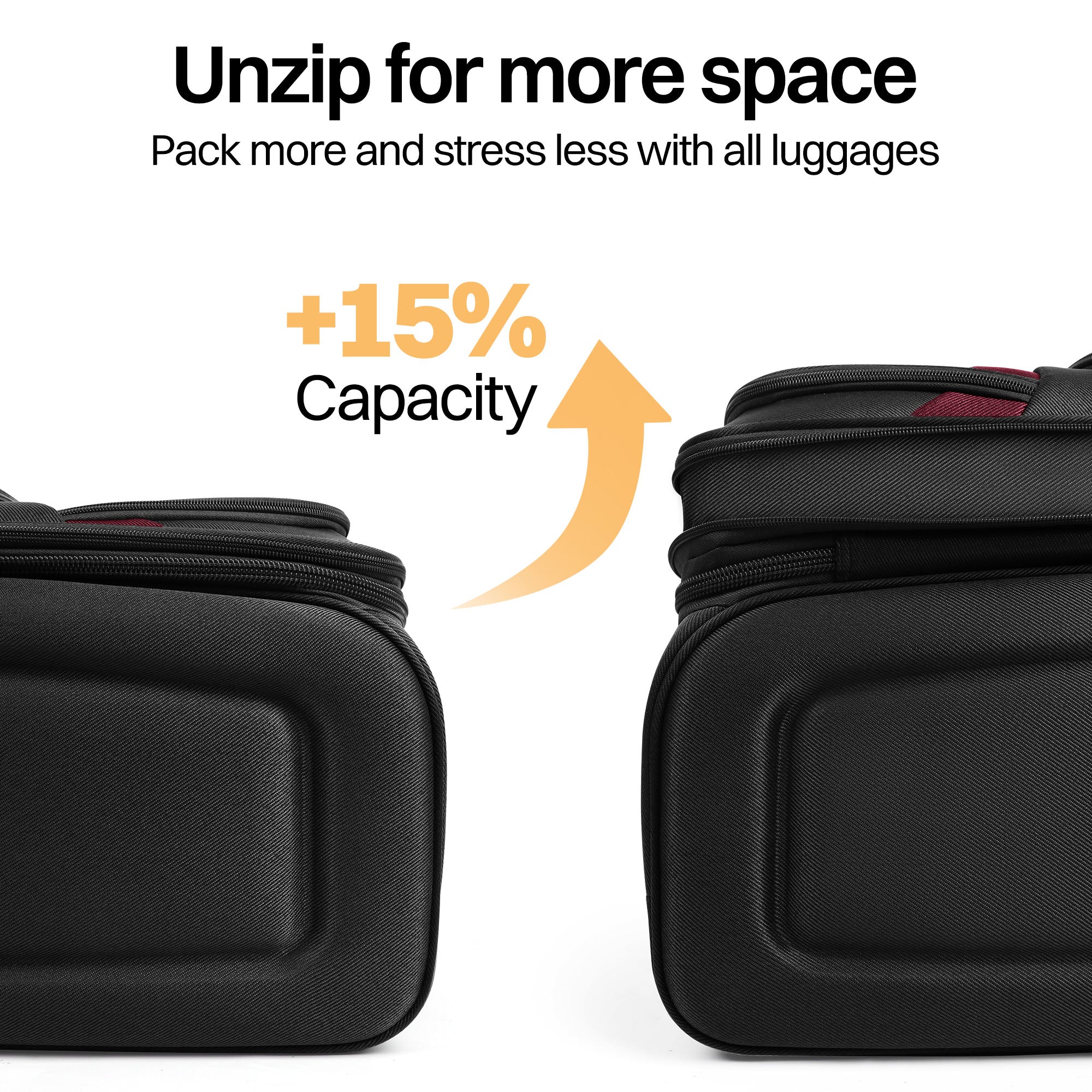 NEW YORK XPRESS Luggage WD-8815,Softside 20in/24in/28in/32in Suitcase,Expandable Luggage,w/Spinner Wheels w/LOCK