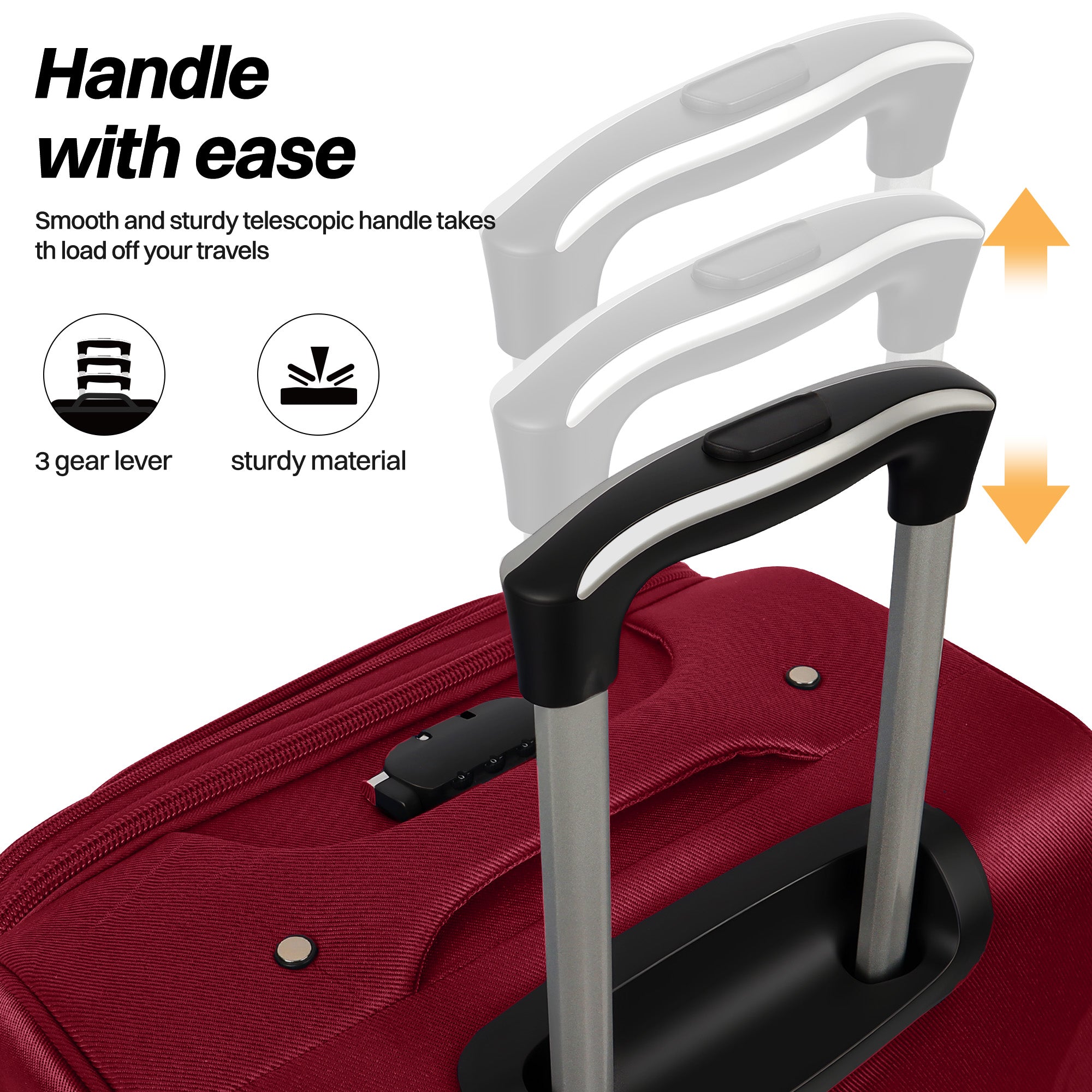 NEW YORK XPRESS Luggage WD-8815,Softside 20in/24in/28in/32in Suitcase,Expandable Luggage,w/Spinner Wheels w/LOCK