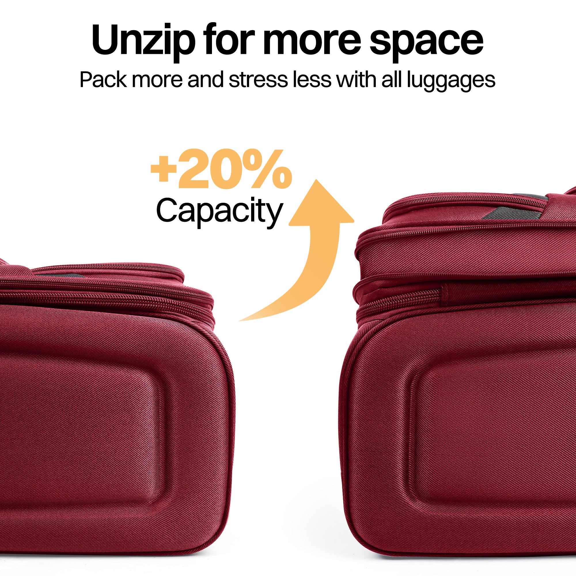 NEW YORK XPRESS Luggage WD-8815,Softside 20in/24in/28in/32in Suitcase,Expandable Luggage,w/Spinner Wheels w/LOCK