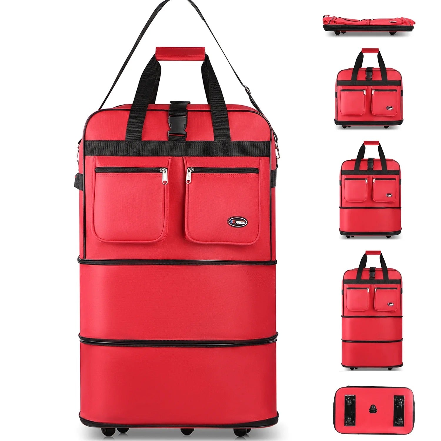 30" 36" 40" Expandable Foldable Luggage Bag with Universal Wheels and Grab Handle,3-Layer Collapsible Large Travel Rolling Suitcase Bag for Home Storage Moving Travel
