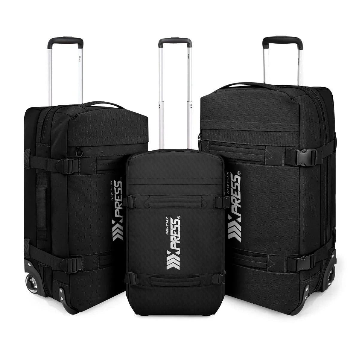 NEW YORK XPRESS 3PCS Soft side Roller Luggage Set, Waterproof Rolling Suitcase, Wheeled Travel Duffel Luggage for All Trip & Adventure,20in+26in+30in