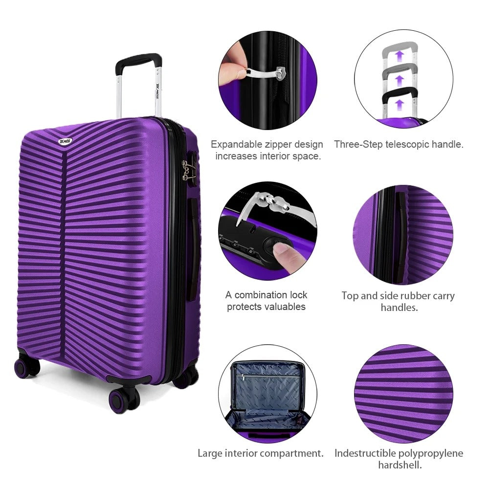 NEW YORK XPRESS Luggage Sets 3 Piece Hard side Expandable Luggage Sets with Spinner Wheels,Lightweight Hard Shell Travel Suitcase for Going Abroad,Family Trips (20/24/28in)