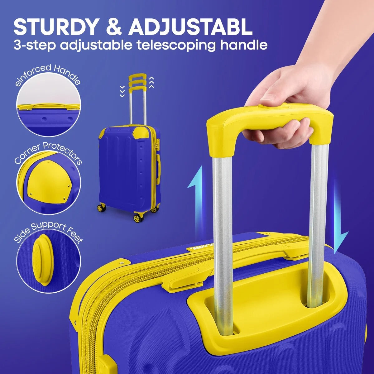 NEW YORK XPRESS 3PCS Luggage Set (20"/24"/28") Hardshell Expandable Suitcase with 4 Double Spinner Wheels, Lightweight Hardside ABS Luggage, Travel Suitcase Set for Women & Men