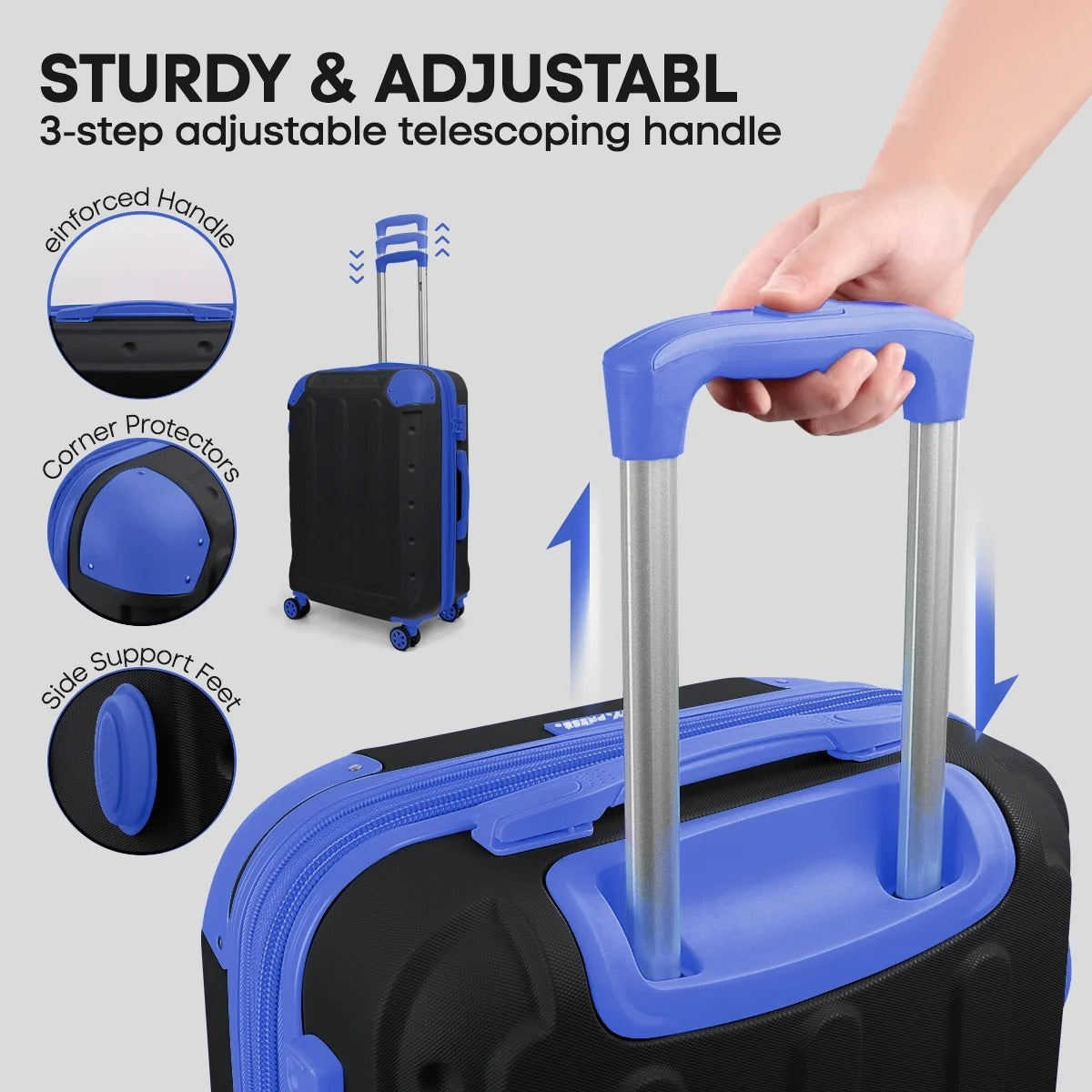 NEW YORK XPRESS 3PCS Luggage Set (20"/24"/28") Hardshell Expandable Suitcase with 4 Double Spinner Wheels, Lightweight Hardside ABS Luggage, Travel Suitcase Set for Women & Men